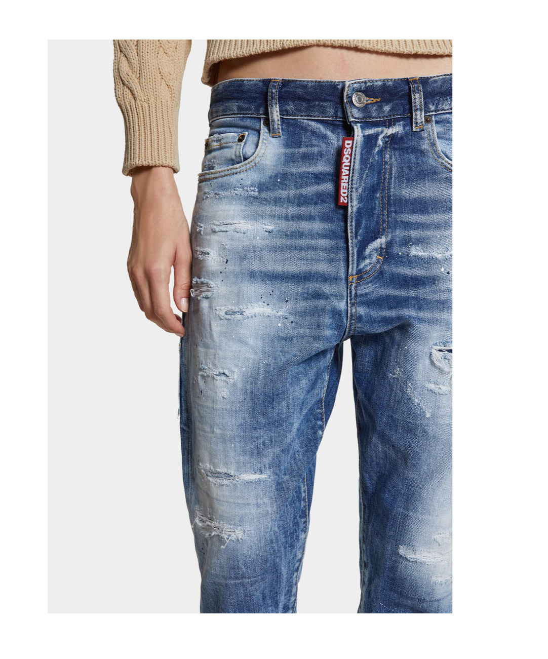 Dsquared2 Distressed-effect Tapered Jeans In Blue