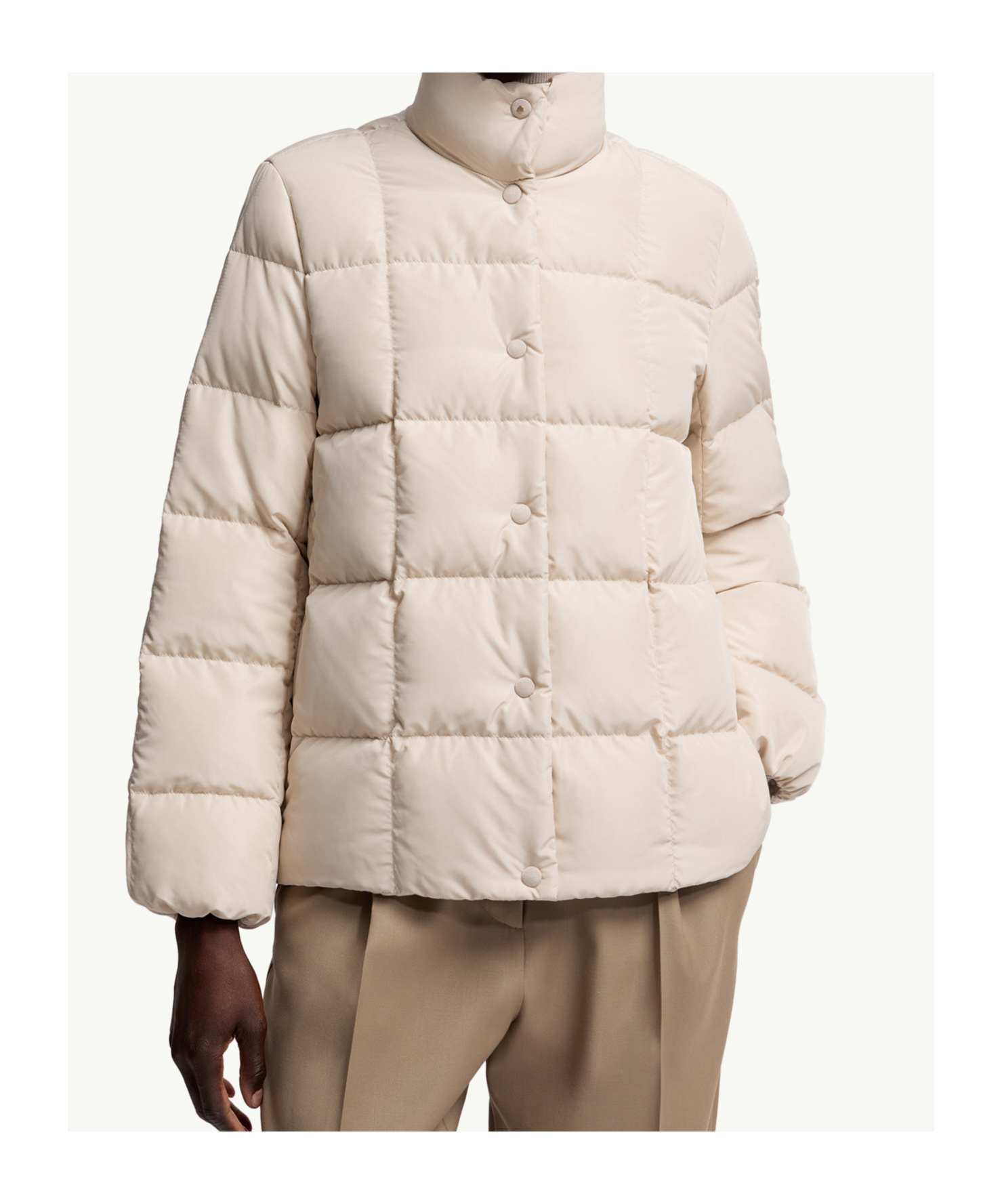Moncler Cochevinne Square-quilted Short Down Jacket In Neutral