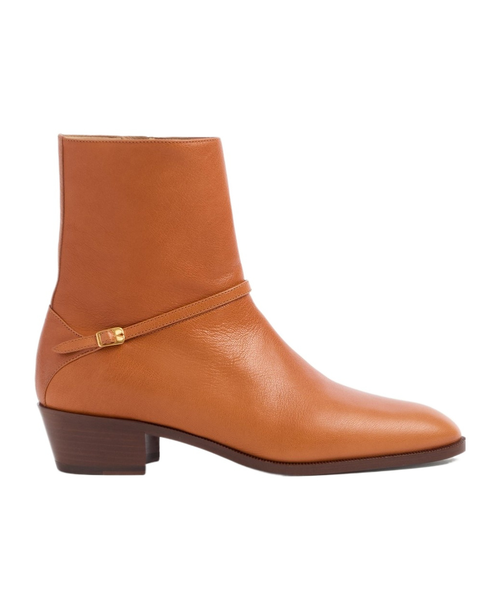 Valentino Pat Ankle Boot In Kidskin In Brown
