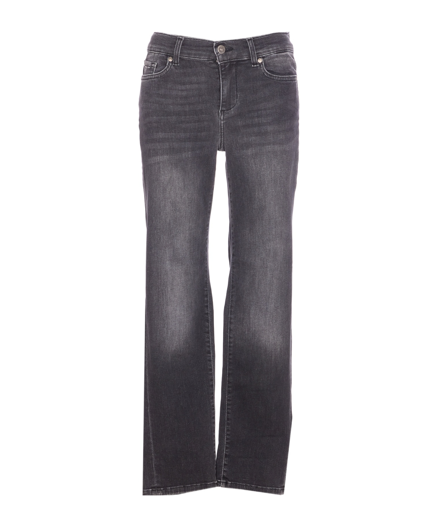 Liu •jo Faded Trousers With Belt Loops And Rivets In Black