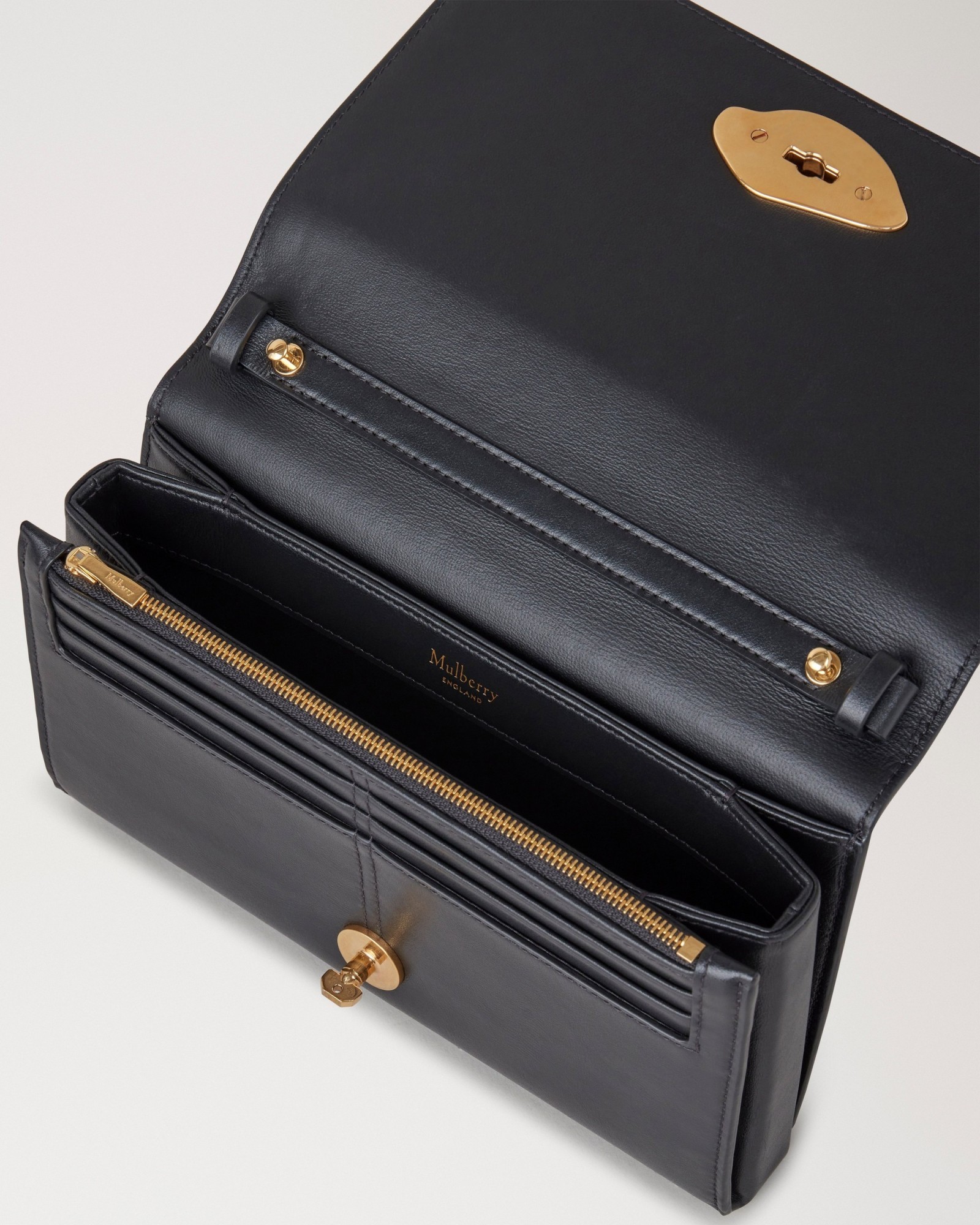 Mulberry Blue Lana Crossbody Bag In Black