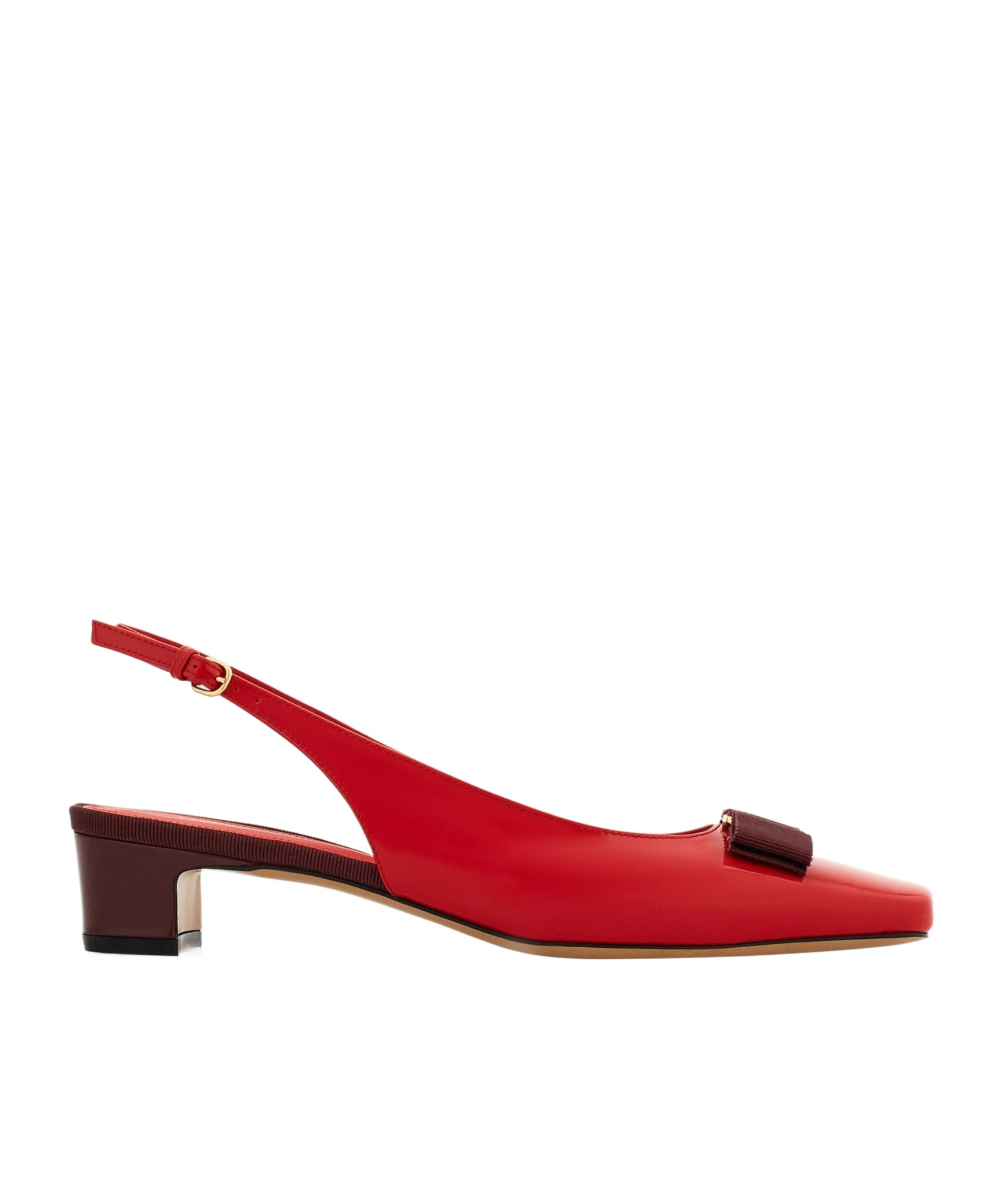Ferragamo Rivada 30 Patent Leather Slingback Pumps In Red