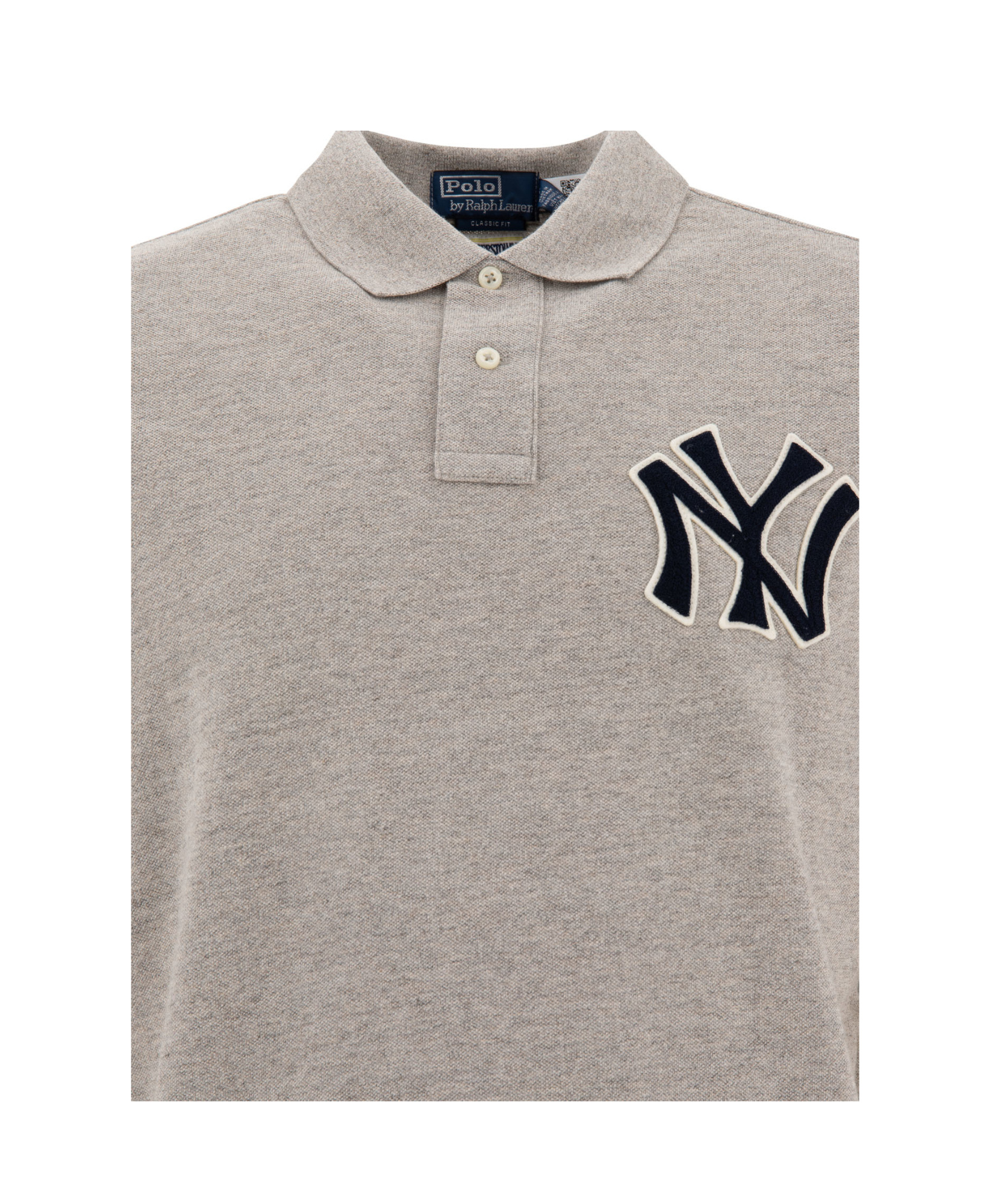 Polo Ralph Lauren "yankees" Polo Shirt With Polo Collar In Gray