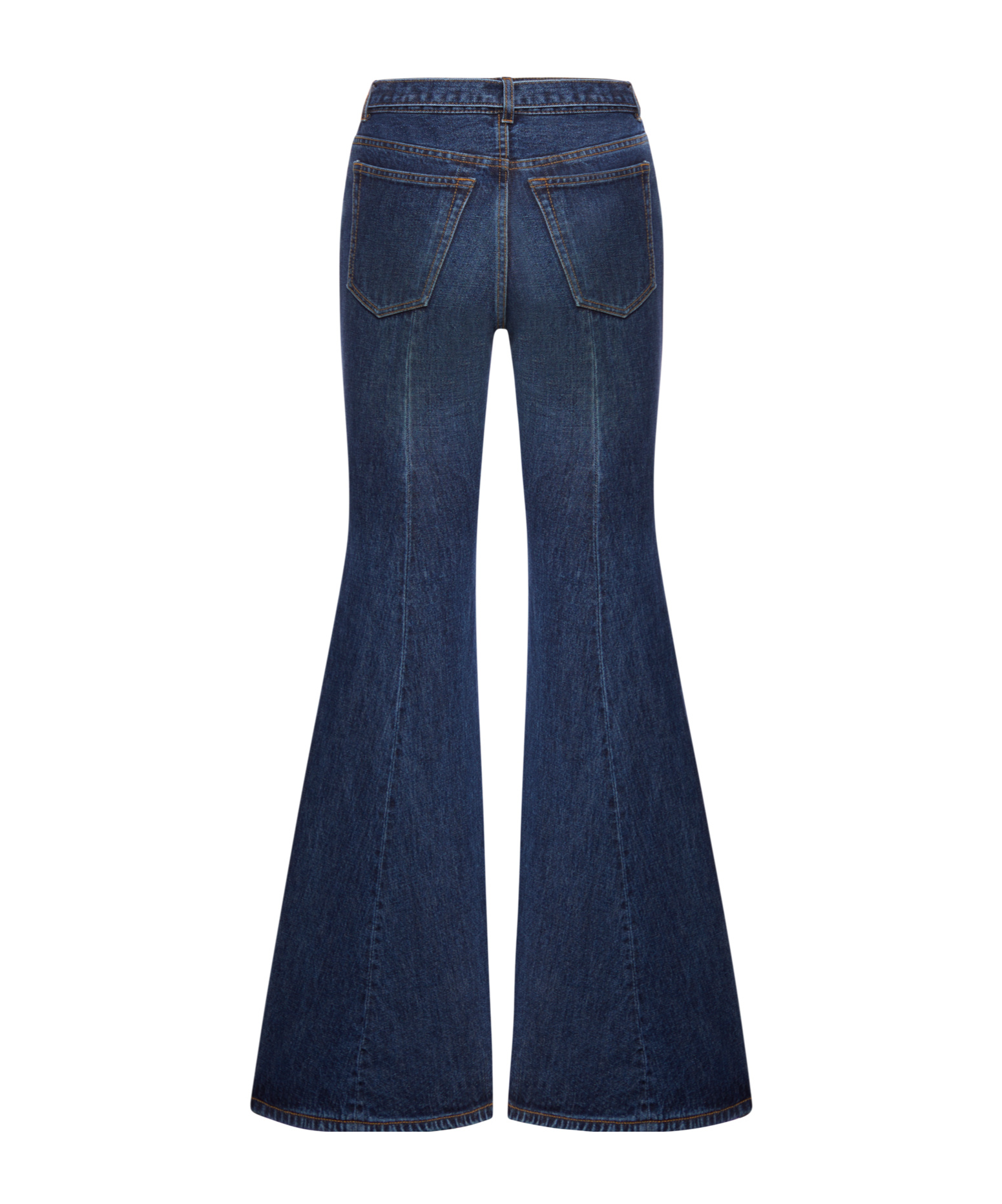 SACAI BELTED MID-RISE FLARED JEANS
