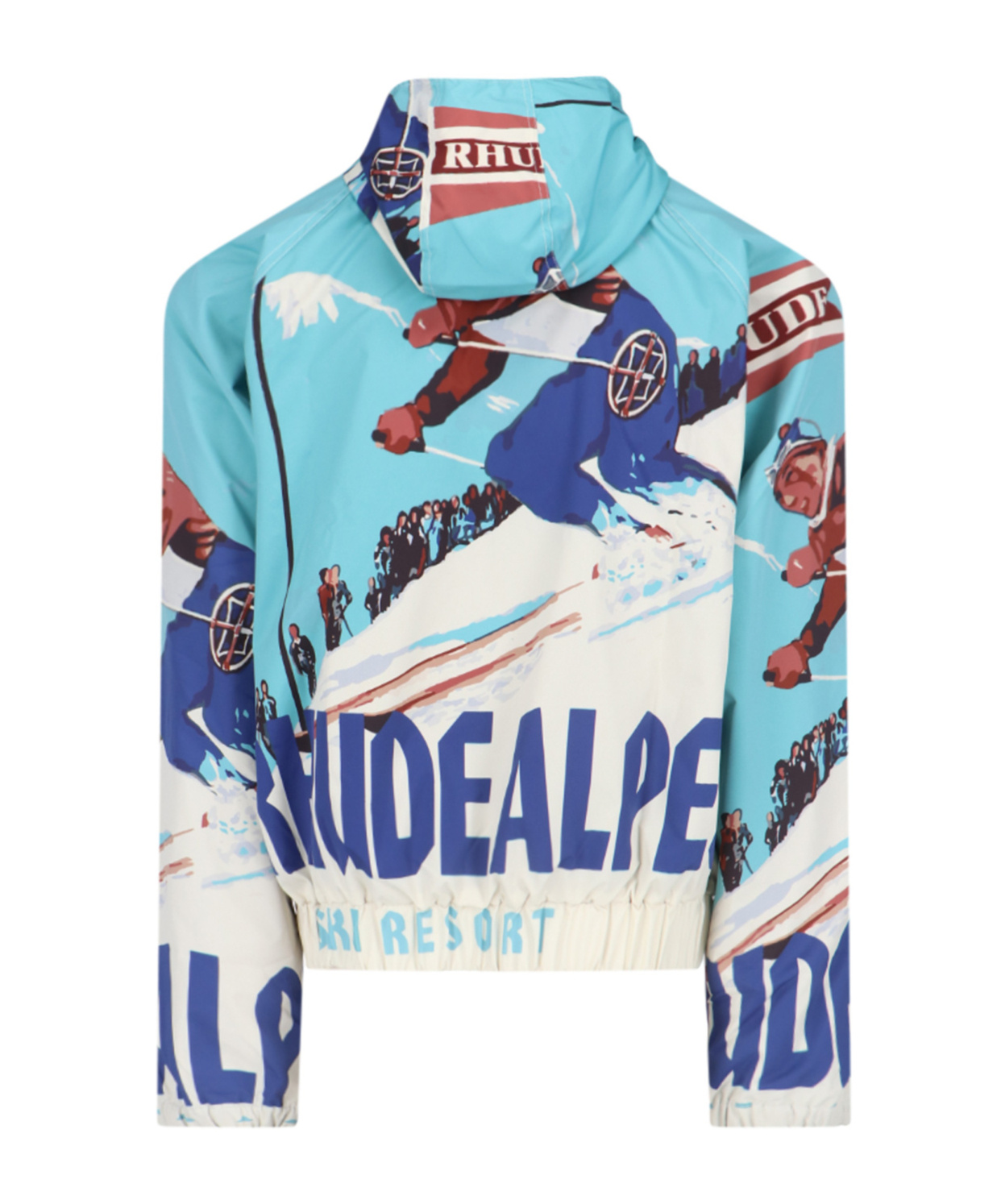 Rhude Hooded Technical Jacket In Light Blue In Blue
