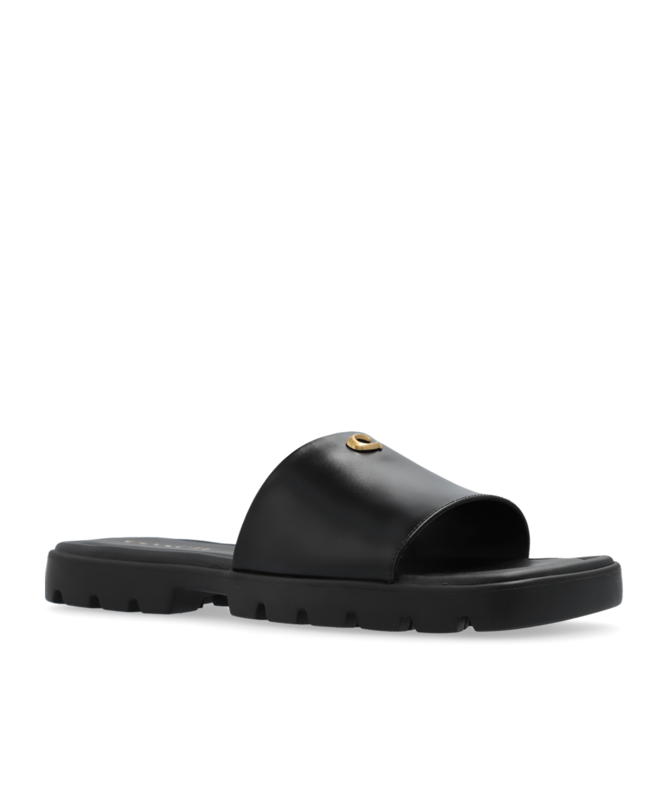 Shop Coach Florence Leather Sandals In Black
