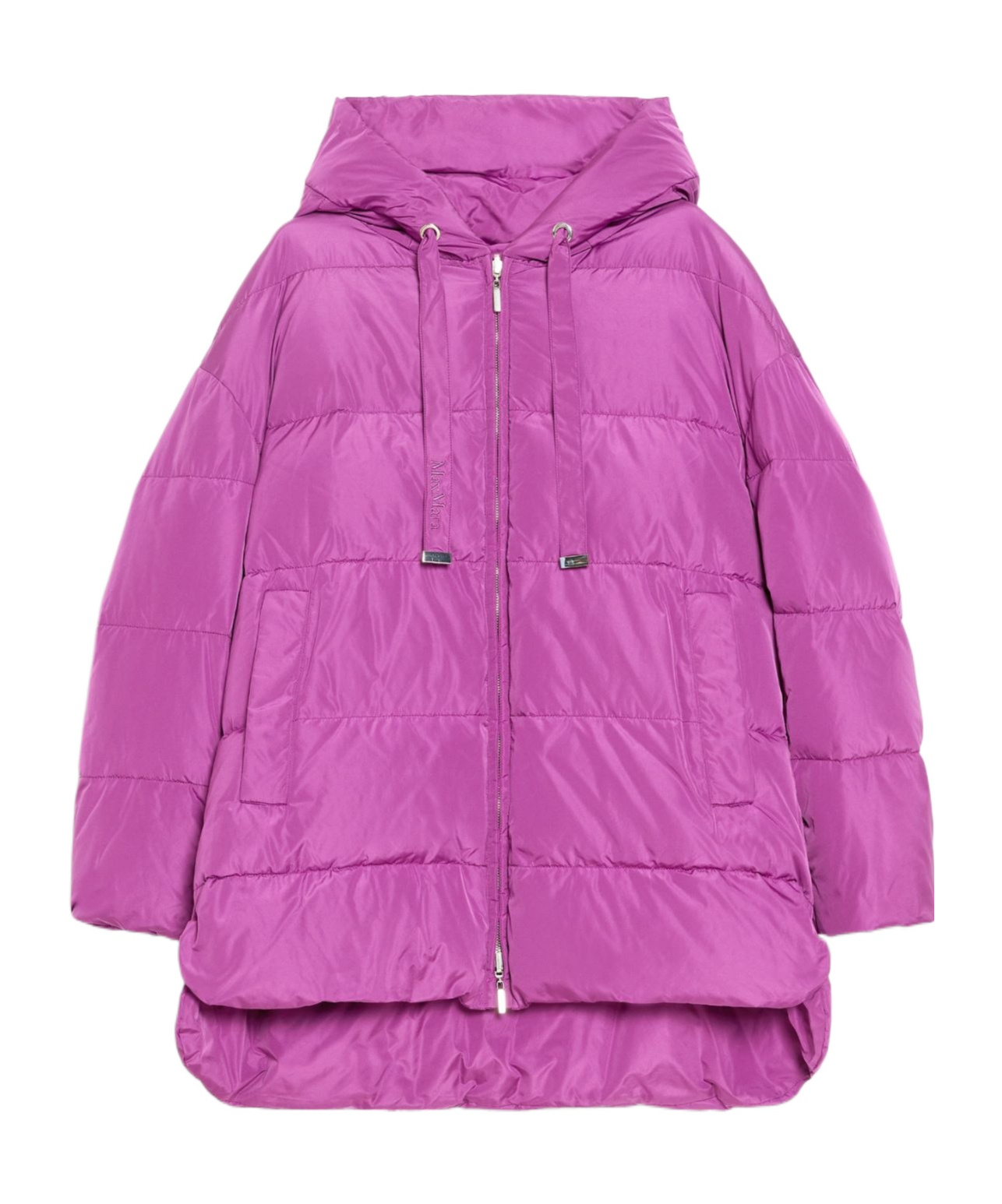 Max Mara Long-sleeved Double-sided Down Jacket In Pink