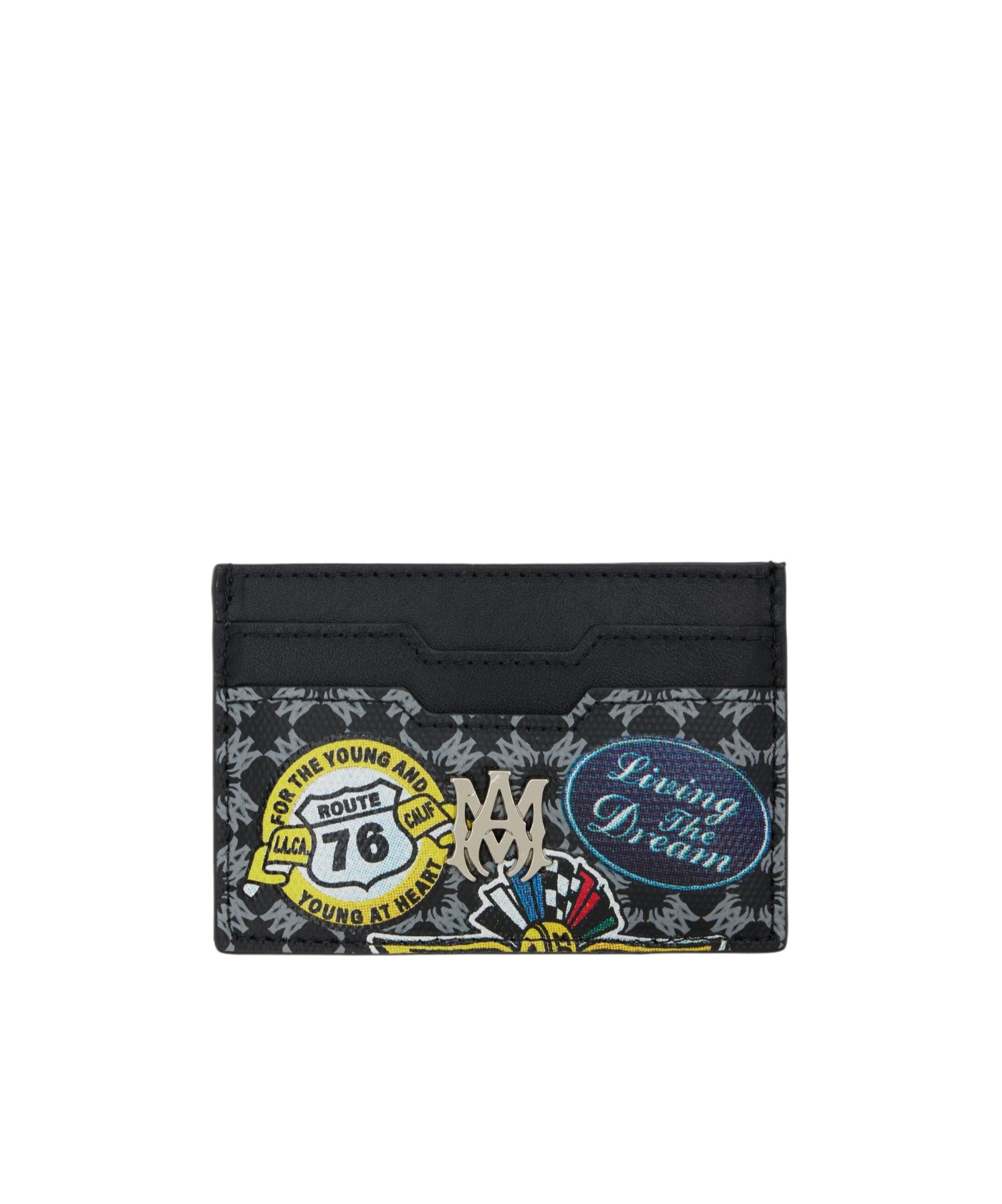 Amiri Station Patch Coated Canvas Card Holder In Black