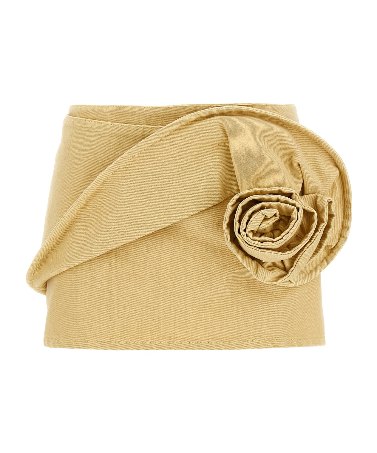Shop Magda Butrym Floral-embellished Miniskirt In Yellow