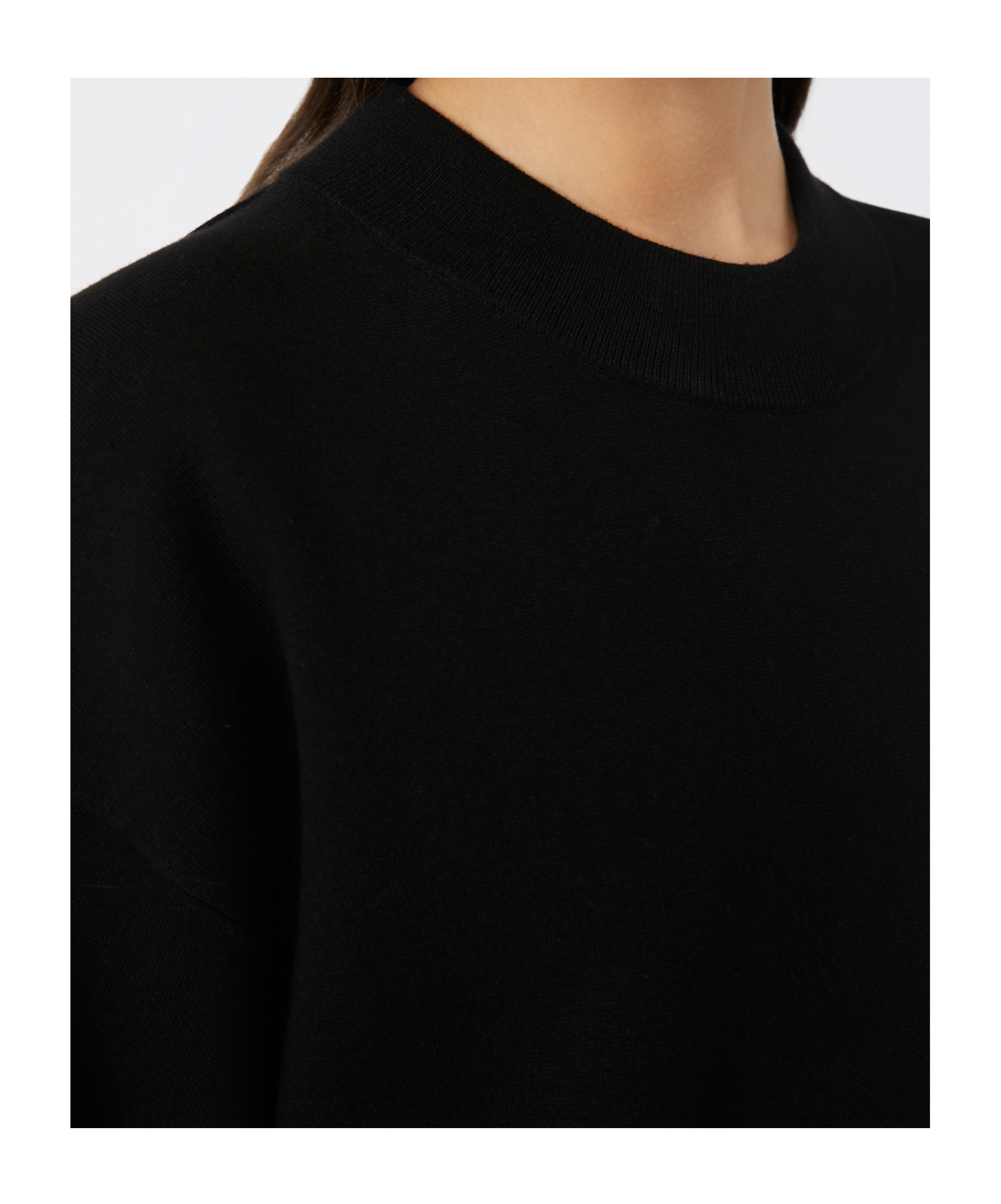 Max Mara Wide Short Sleeve Sweater In Black