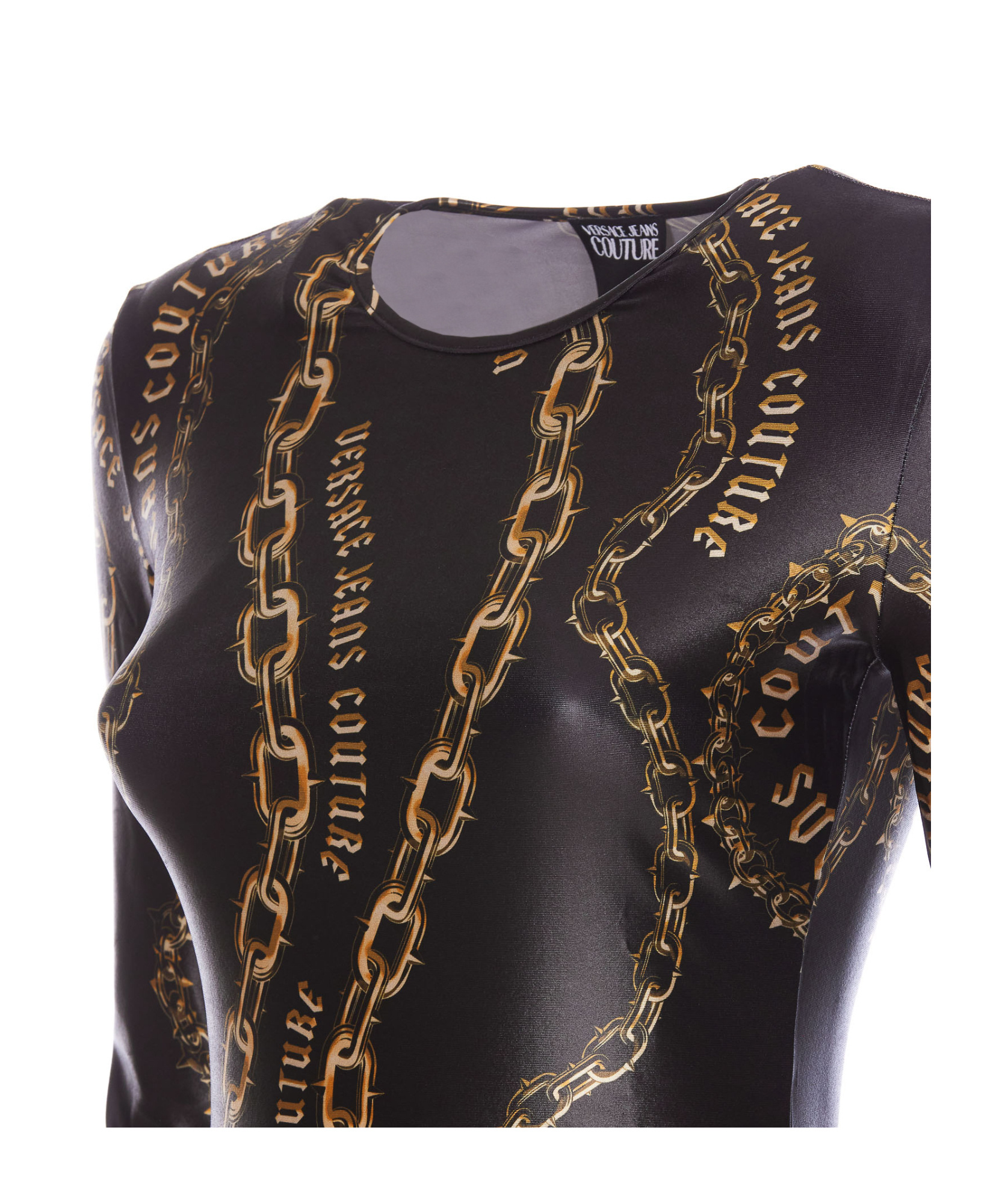 Versace Jeans Chain Couture Bodysuit In Black