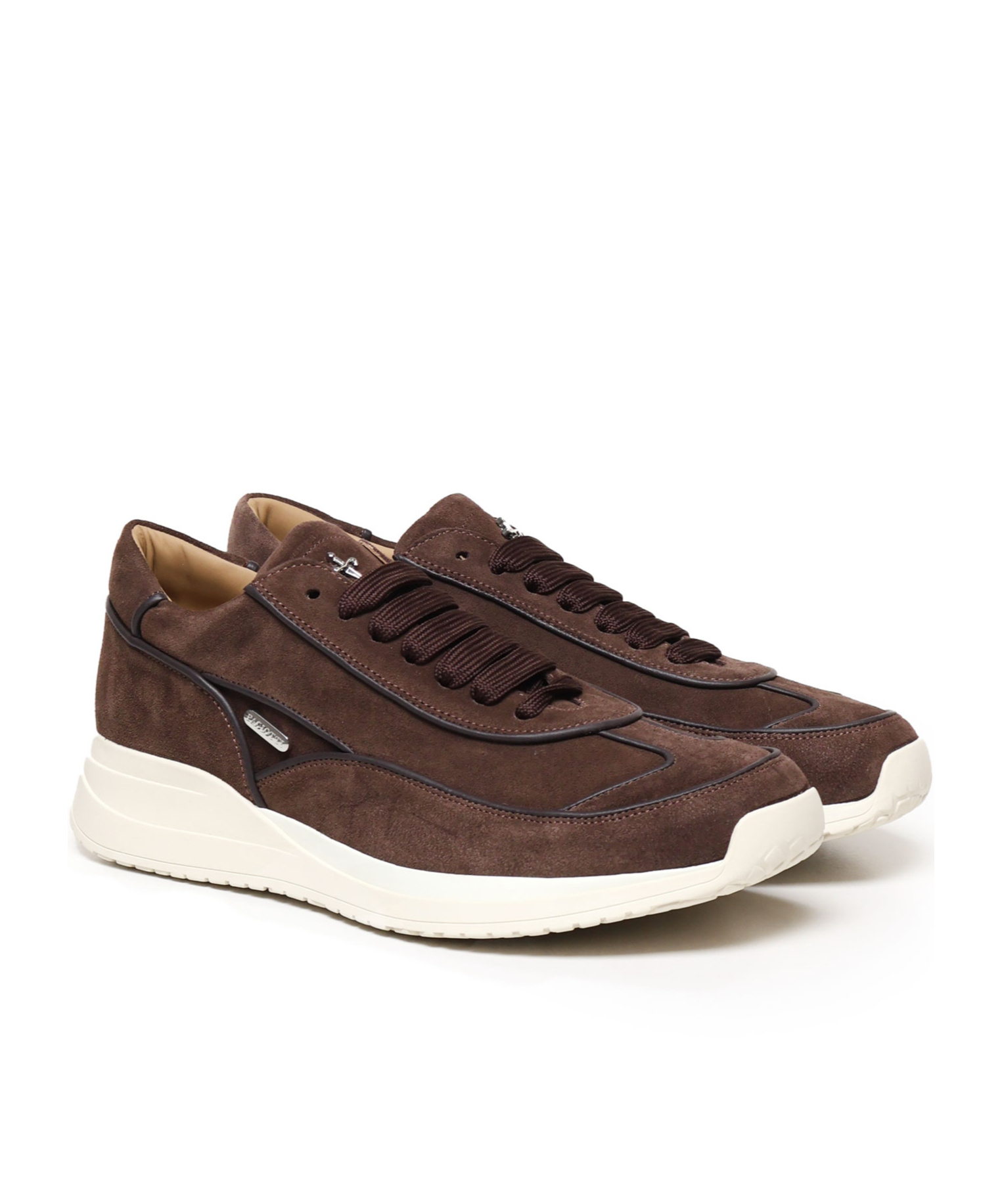 Cesare Paciotti Round Head Low-cut Casual Shoes In Brown