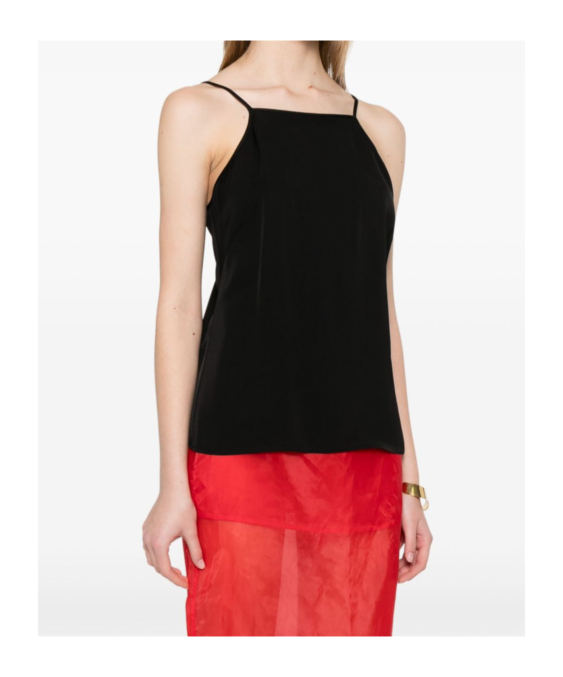 Twinset Black Top With Rear Tie Fastening Straps