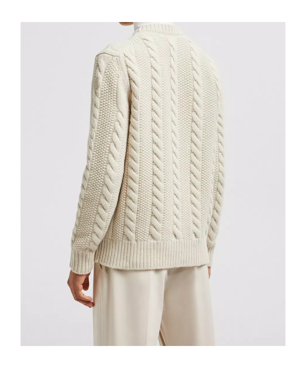 Moncler Wool Long-sleeved Sweater In White