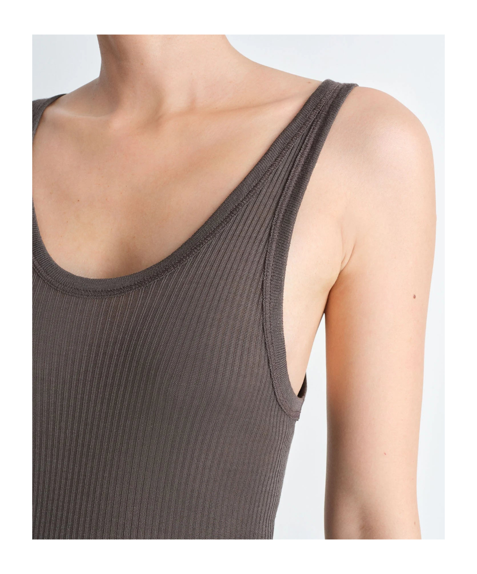 Lemaire Ribbed Texture Tank Top With Adjustable Straps In Black