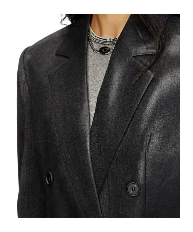 Diesel Double-breasted Blazer In Black