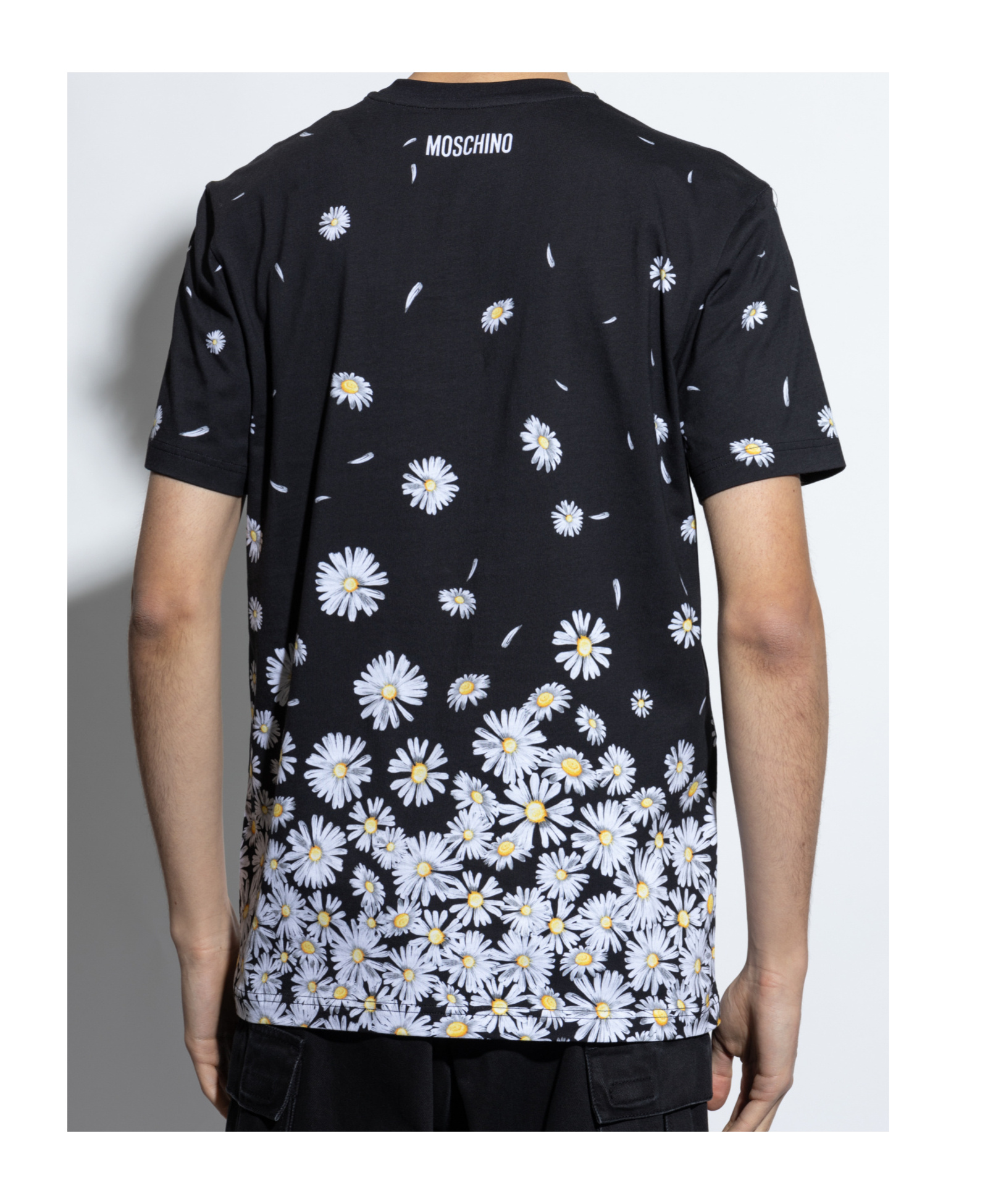 Moschino Floral-print T-shirt In Black