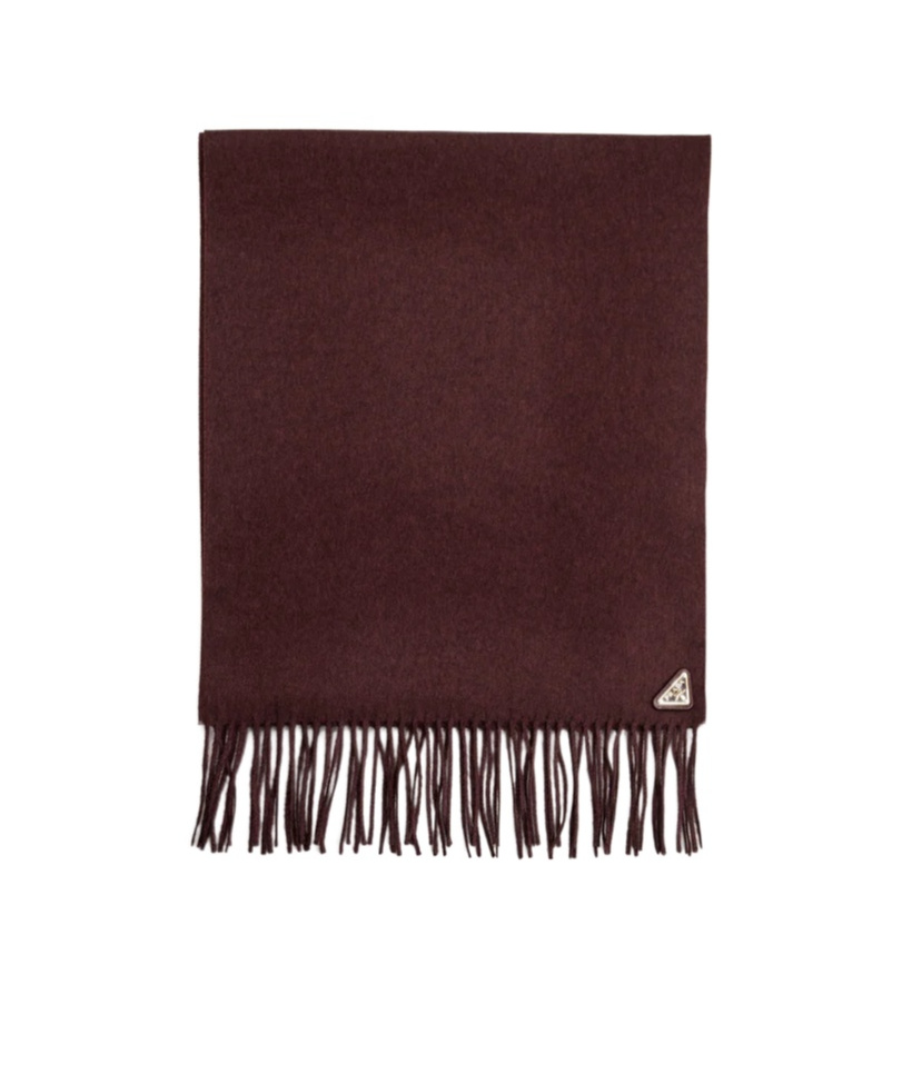 Prada Fringed Scarf In Brown