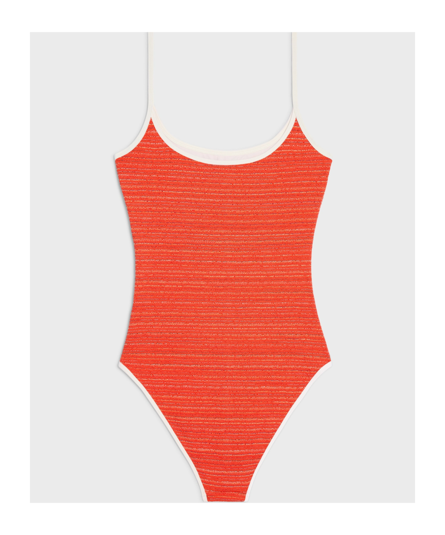 Celine Swimsuit In Striped Jersey In Red