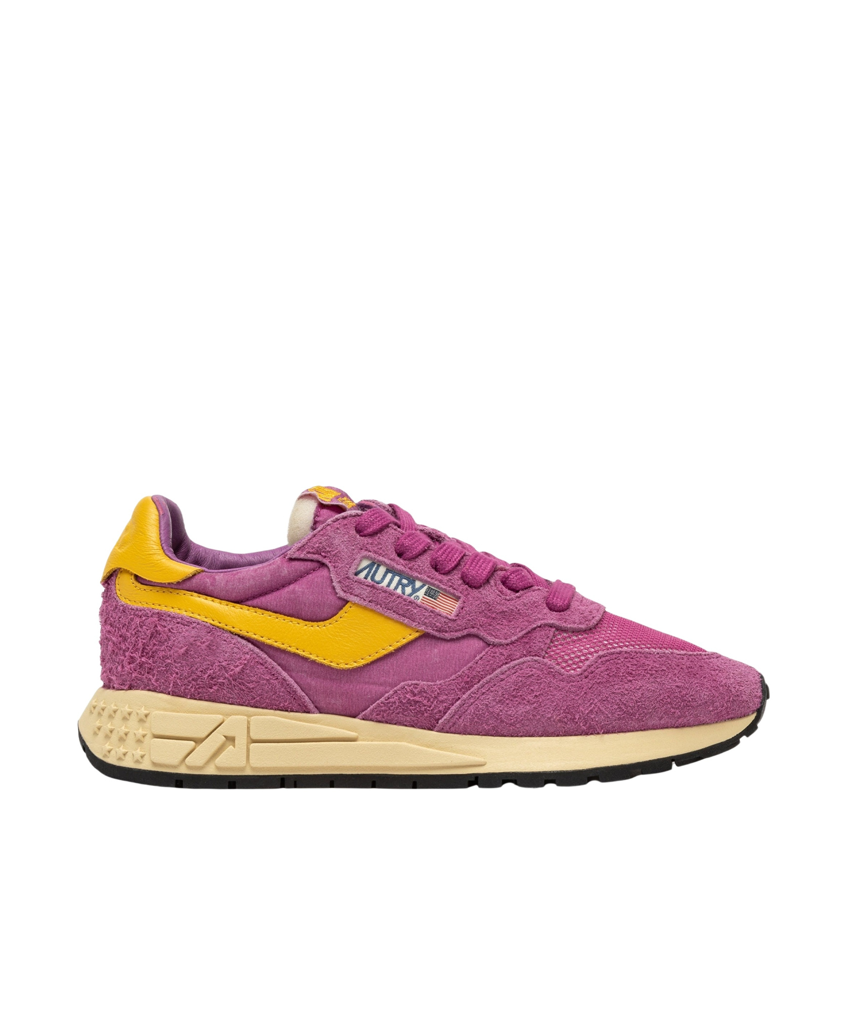 Autry 'reelwind' Violet Low Top Sneakers With Logo Patch On Tongue And Side In Pink