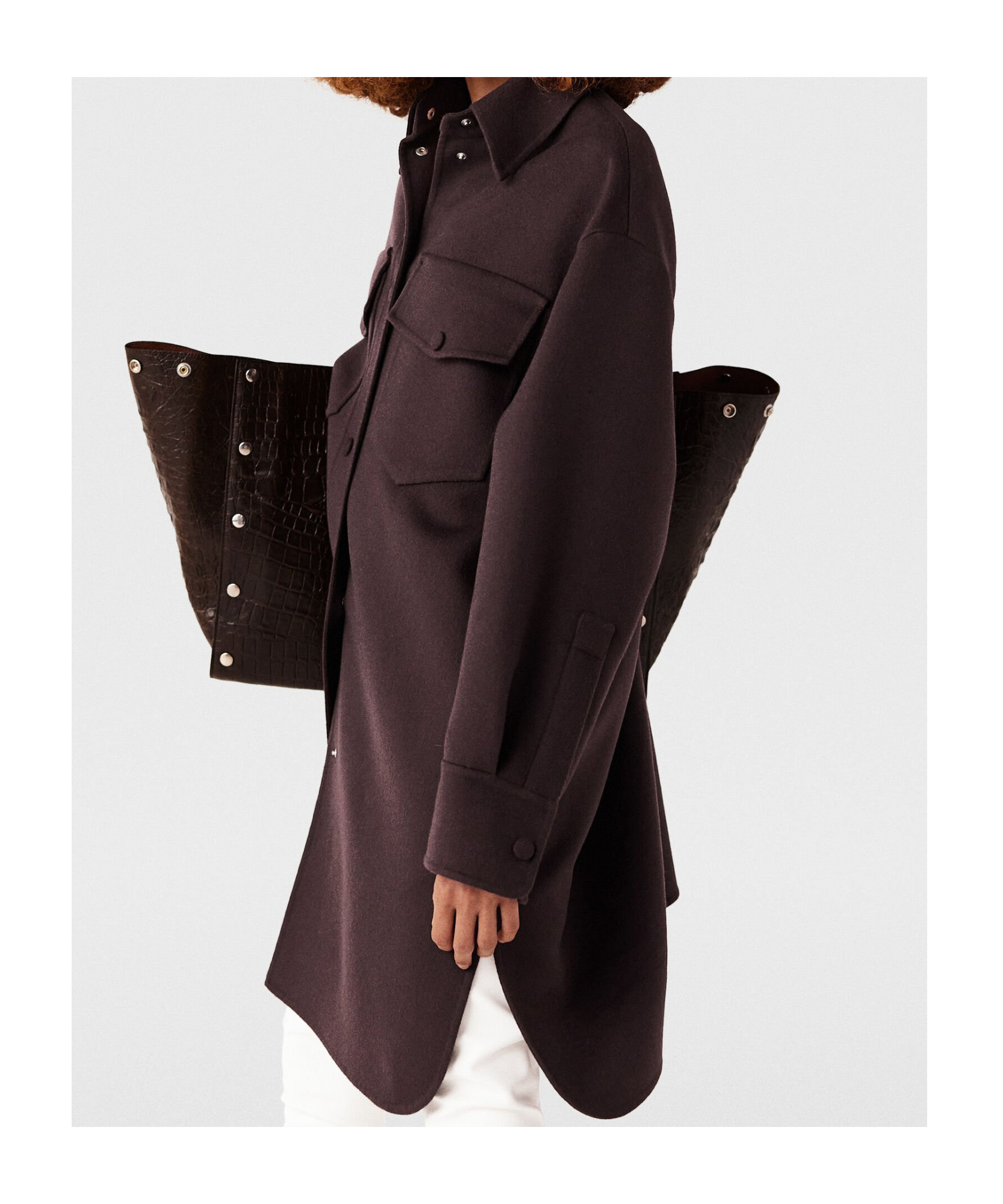 Stella Mccartney Snap Button Chain-link Overshirt In Black