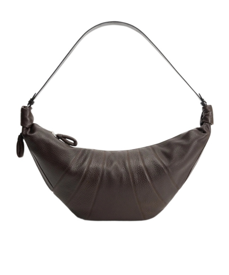Lemaire Rail Belt Large Croissant Bag In Brown