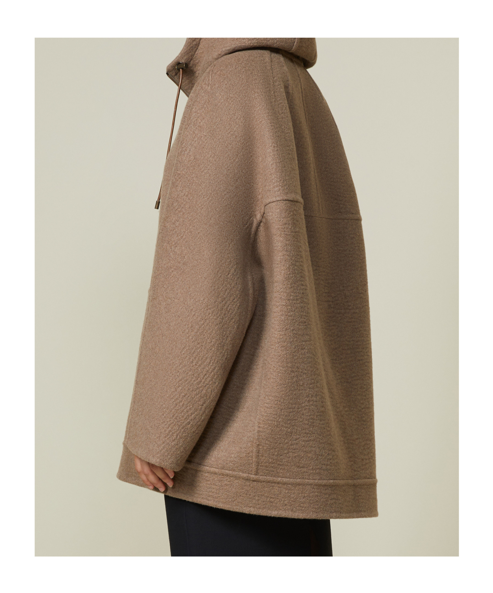 Max Mara Double Cashmere Blouson With Hood In Brown