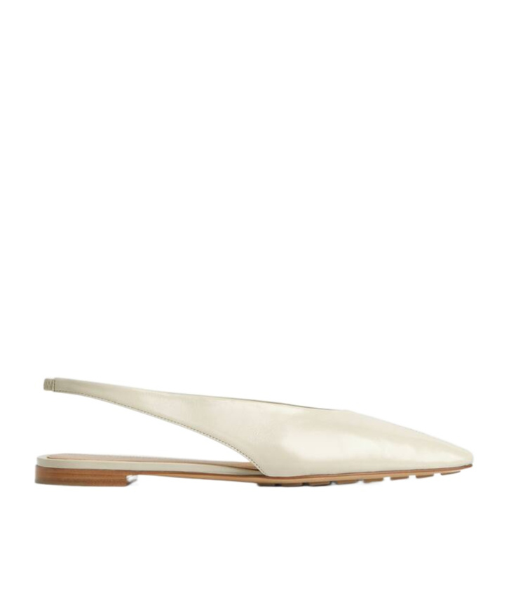 Bottega Veneta 'sofia' White Slingback Ballerinas With Elastic Back In Leather Woman In White