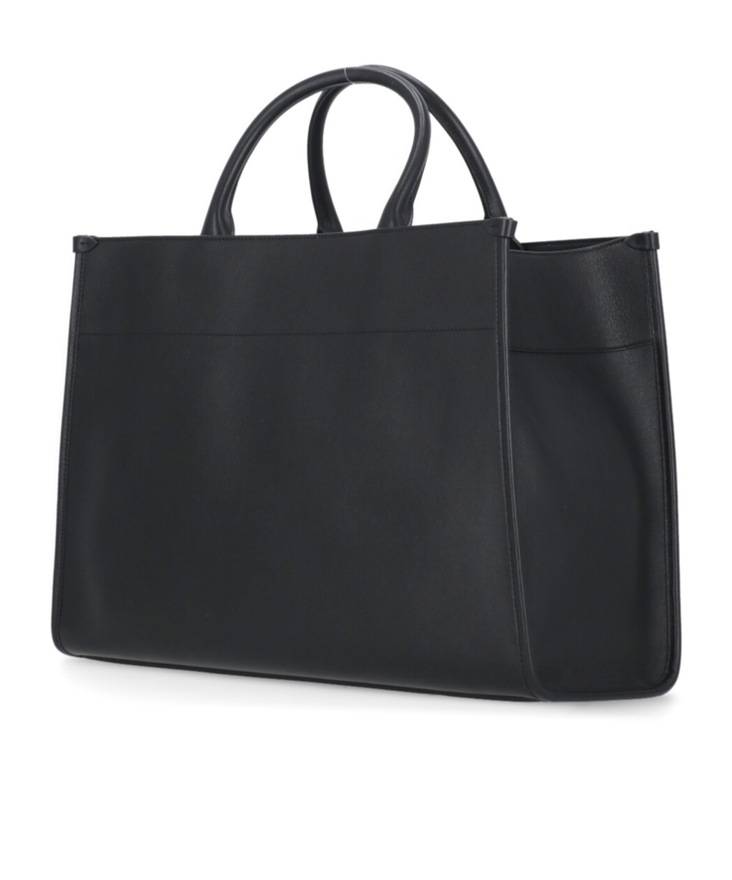 LANVIN LOGO-EMBOSSED LEATHER TOTE BAG