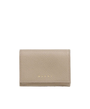 Marni Logo-debossed Leather Rectangular Wallet In Brown