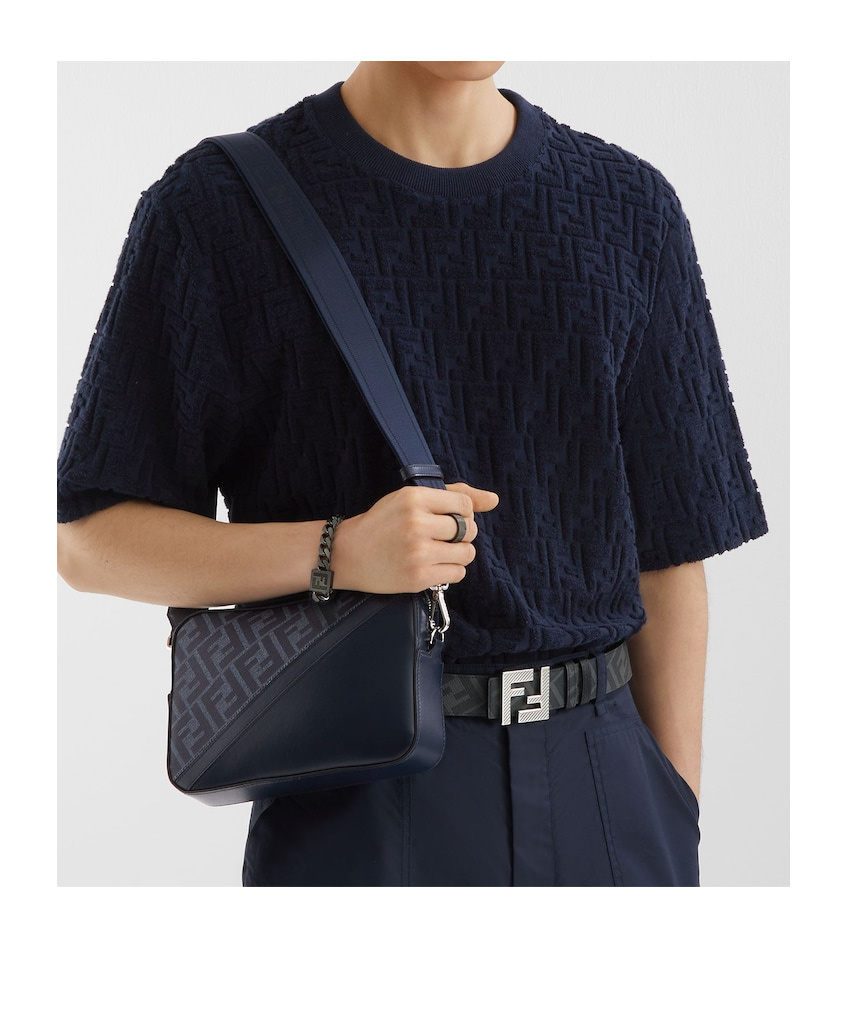 FENDI BLUE FF CANVAS BAG