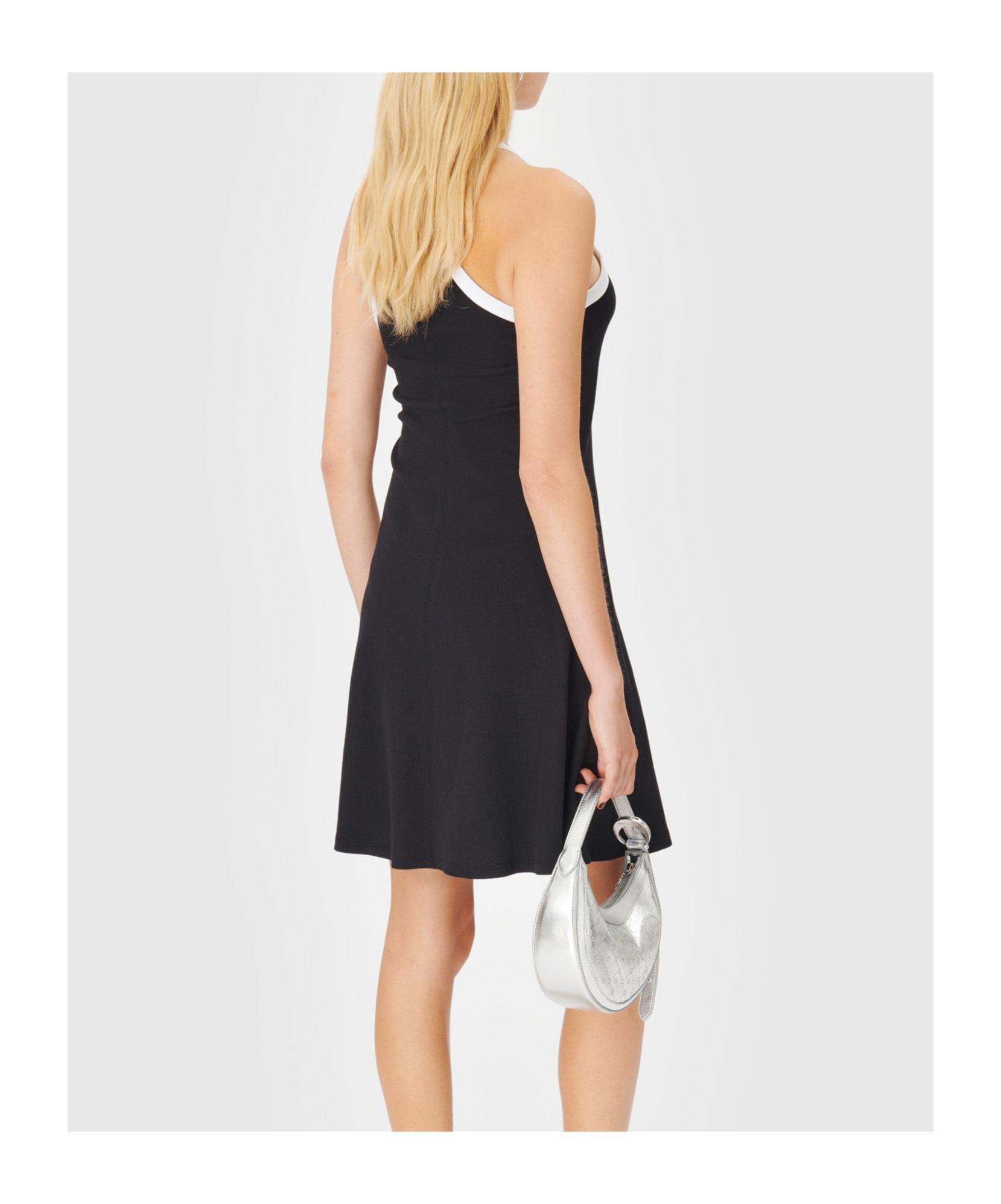 Marine Serre Crescent Moon-embroidered Mini Dress In Black