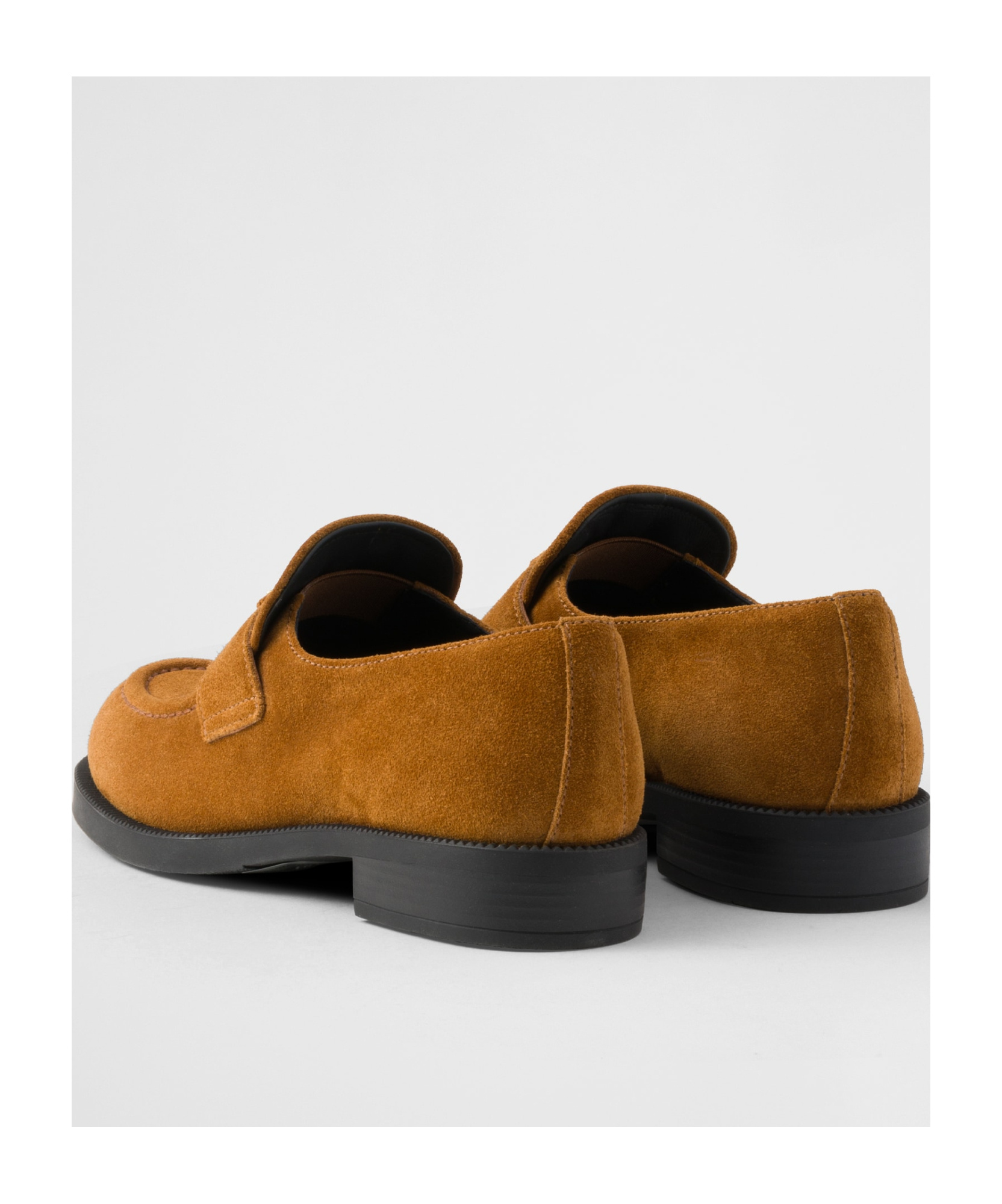 Prada Buckle Detail Round Toe Suede Loafers In Animal Print