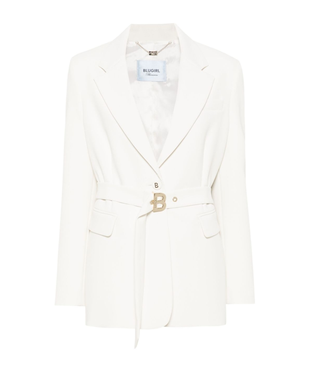 Blugirl Tailored White Blazer With Belted Waist