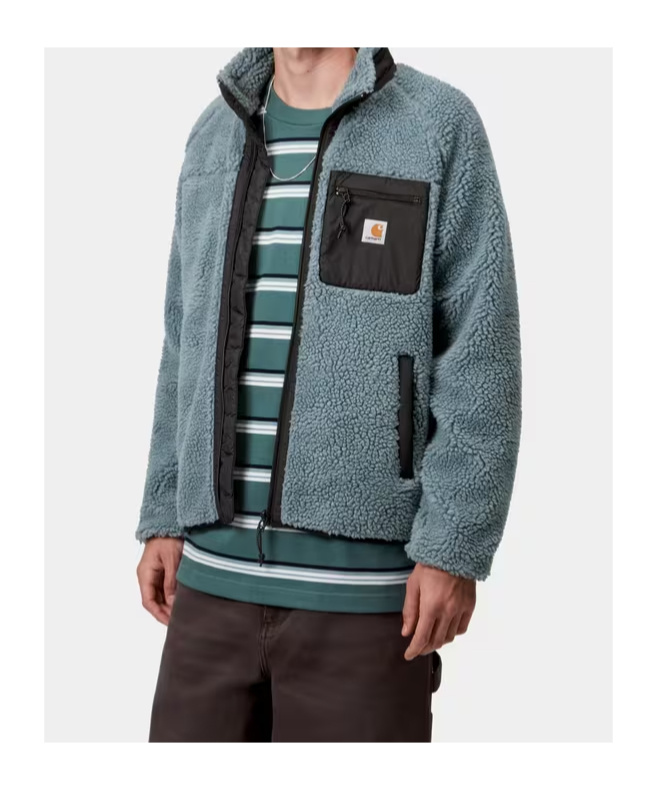 Carhartt Fleece Jacket With High Collar And Pockets In Green