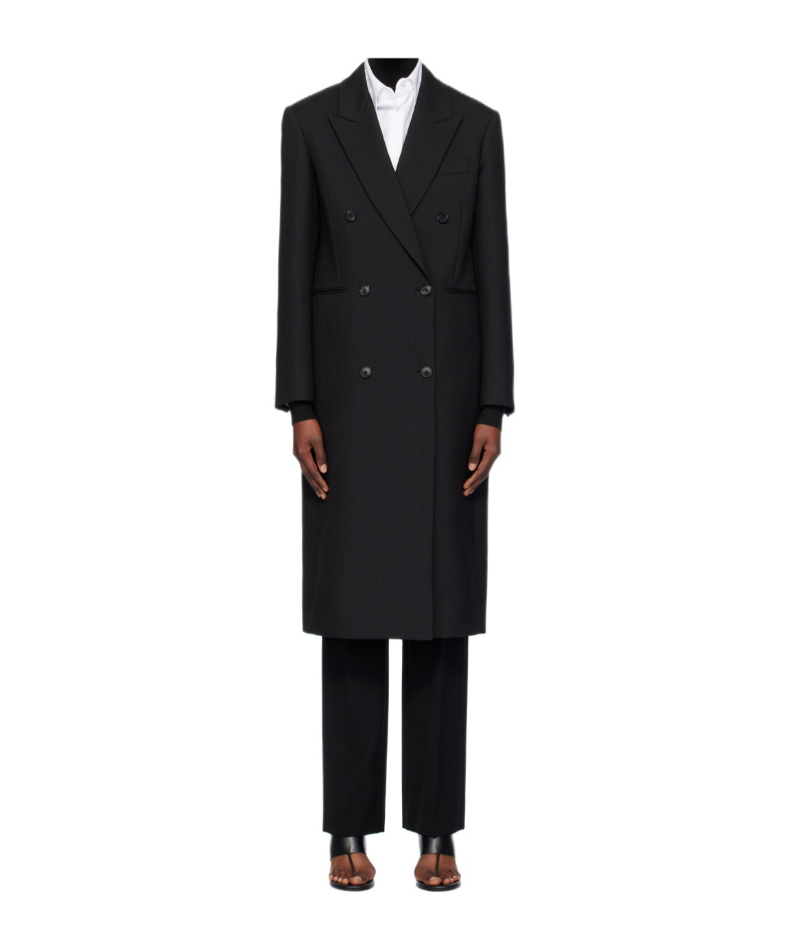 The Row Black Sand Coat In Black