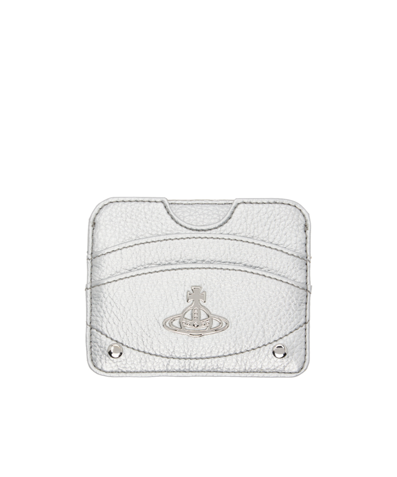Vivienne Westwood Silver Half Moon Card Holder In Gray