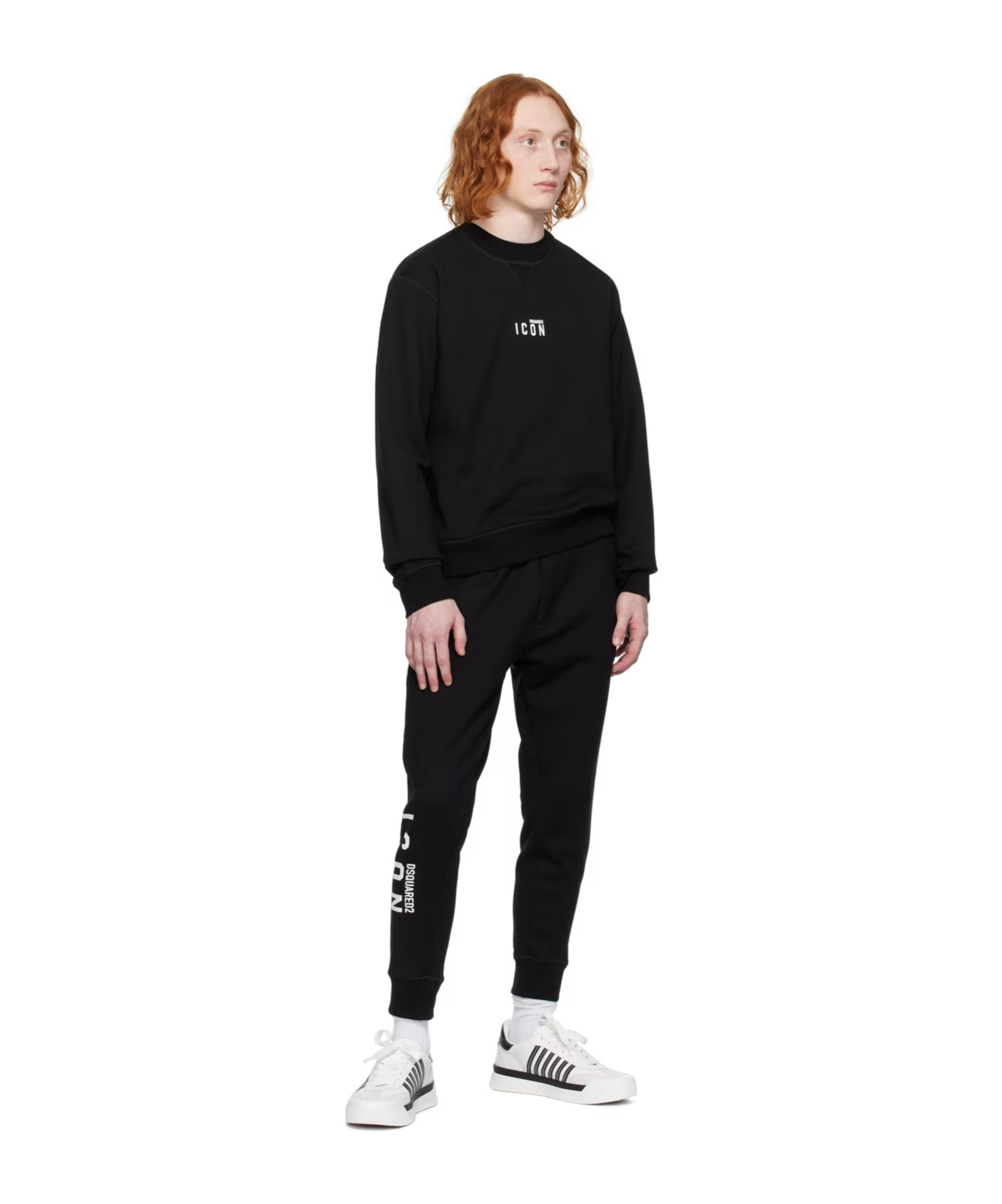 Dsquared2 Logo And Text Print Sweatpants In Black