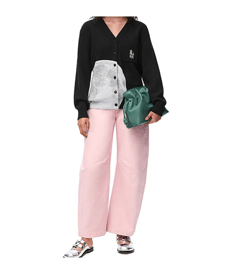 Loewe X Suna Fujita Wool-blend Moon Cardigan In Black