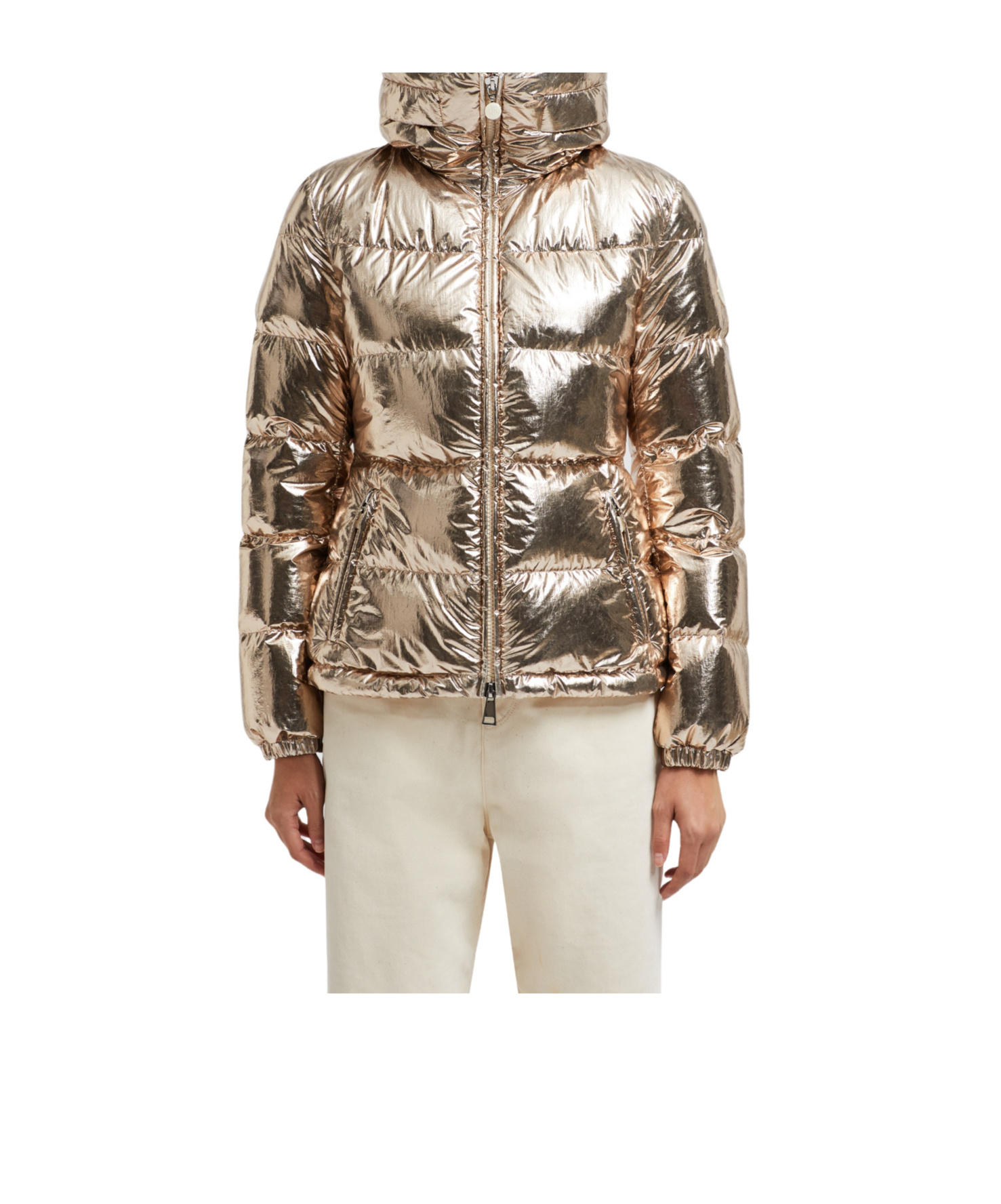 Shop Moncler Douros Short Down Jacket In Nude