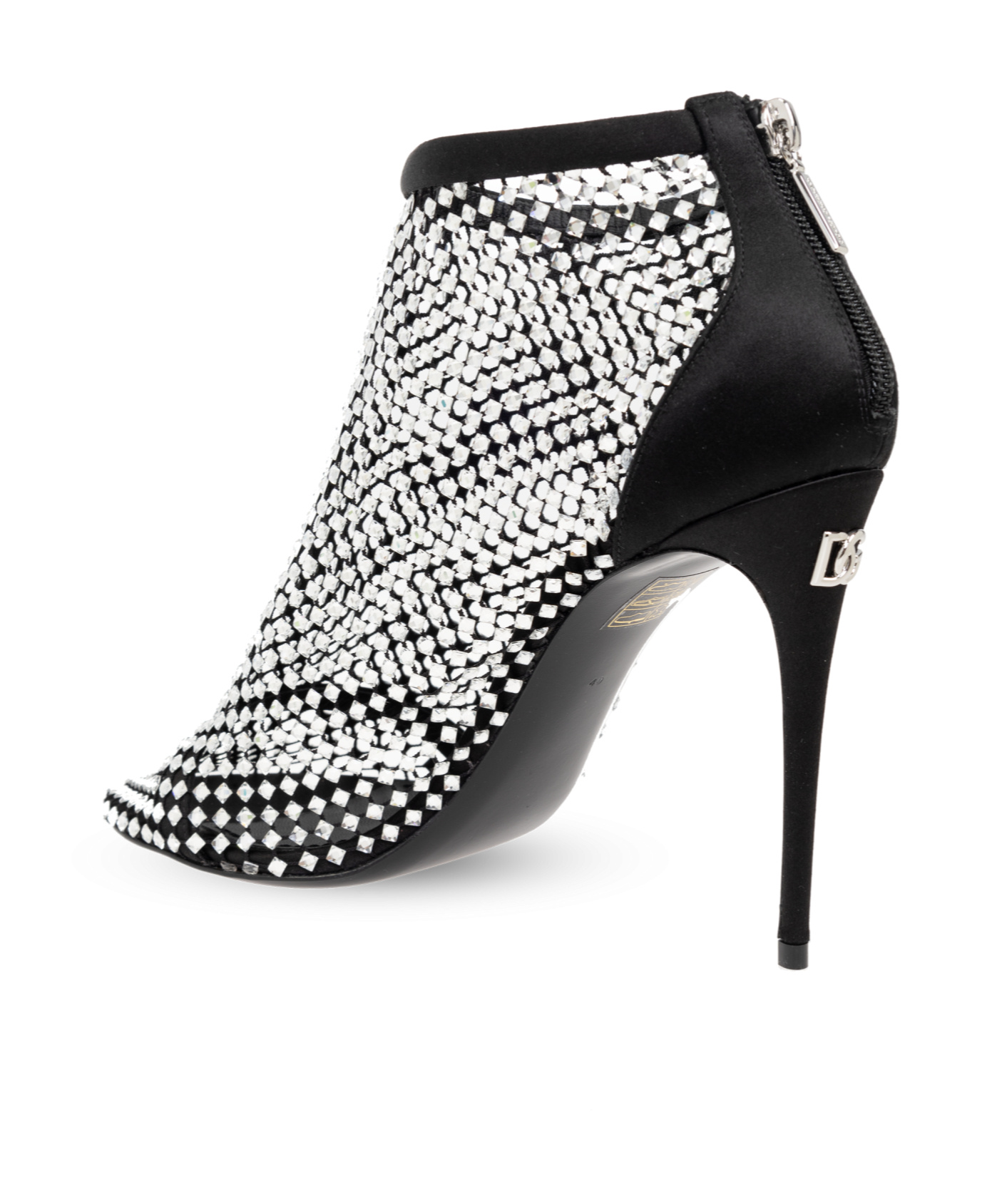 Dolce & Gabbana Rhinestone-embellished Satin Pumps In Black