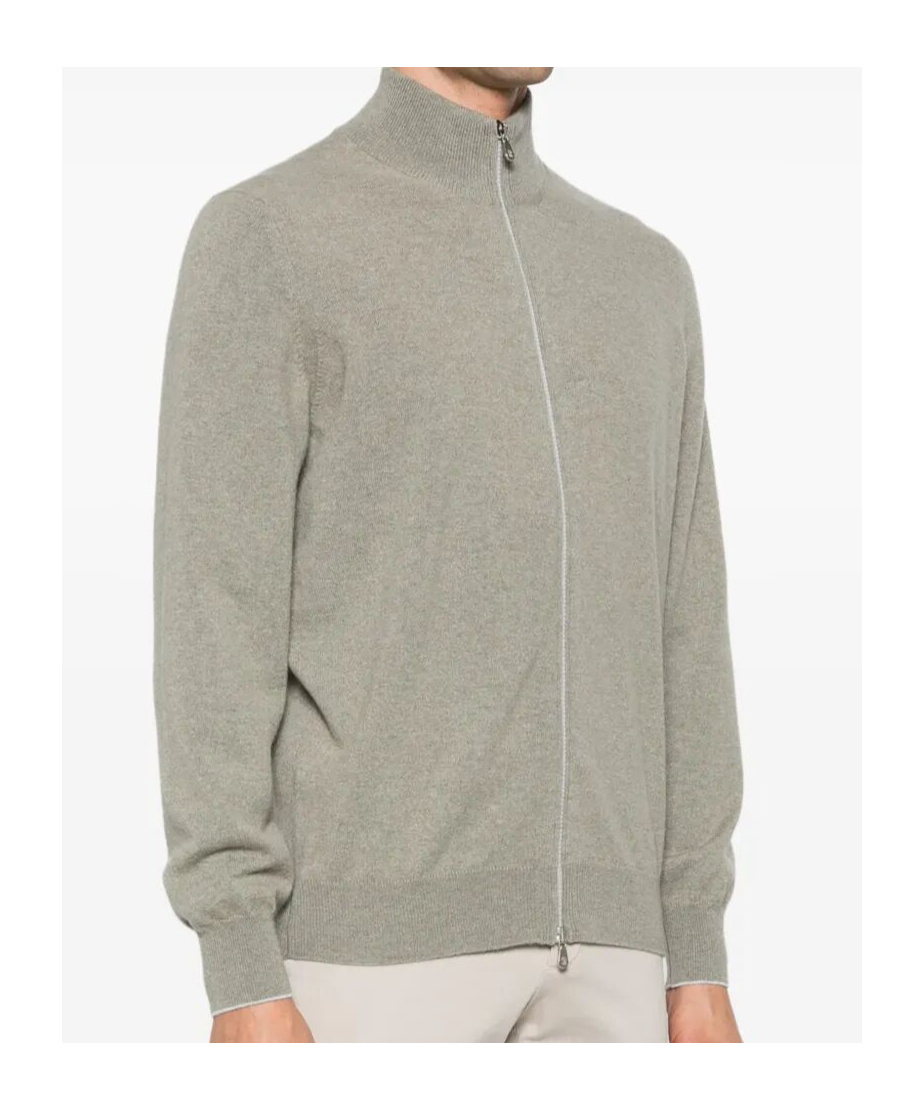Brunello Cucinelli Cashmere Cardigan In Gray