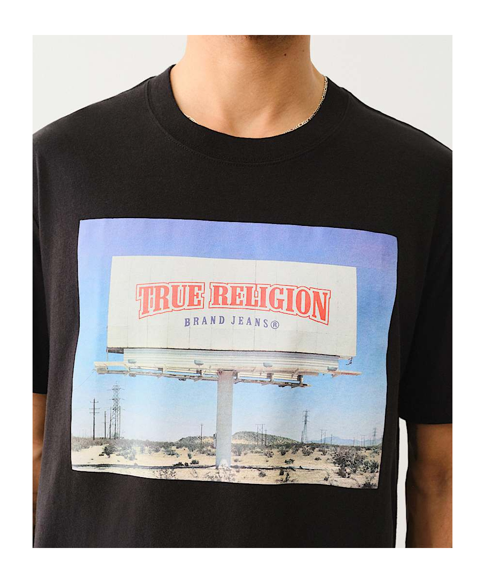 True Religion Billboard Short Sleeve Tee In Black