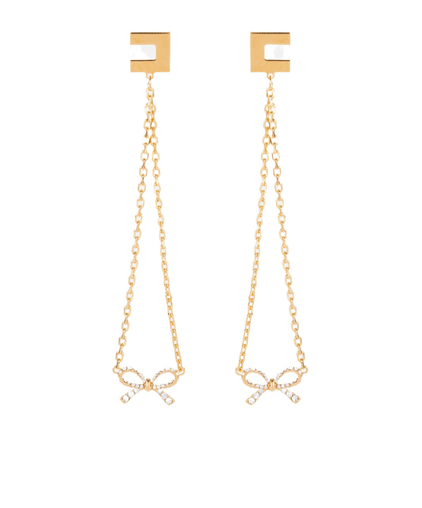 ELISABETTA FRANCHI ELISABETTA FRANCHI RHINESTONE BOW PENDANT EARRINGS