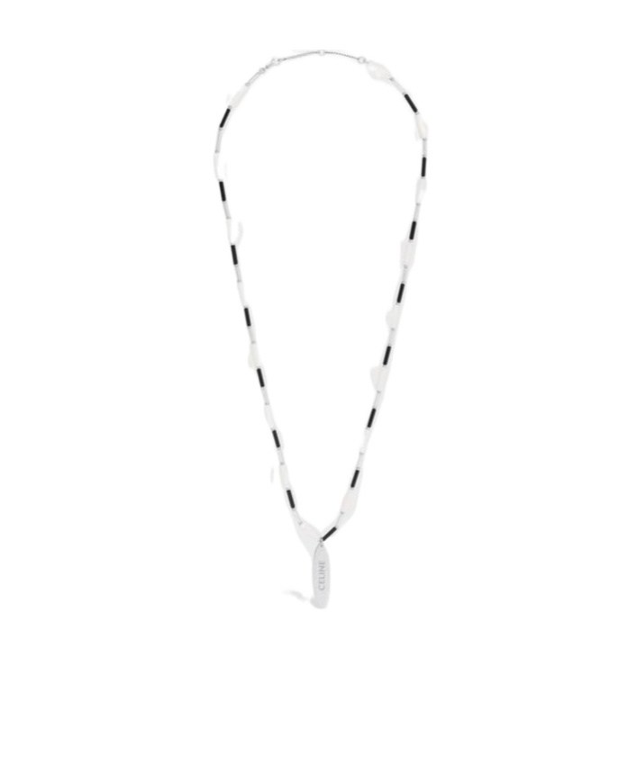Celine Monochroms Surfing Necklace In White