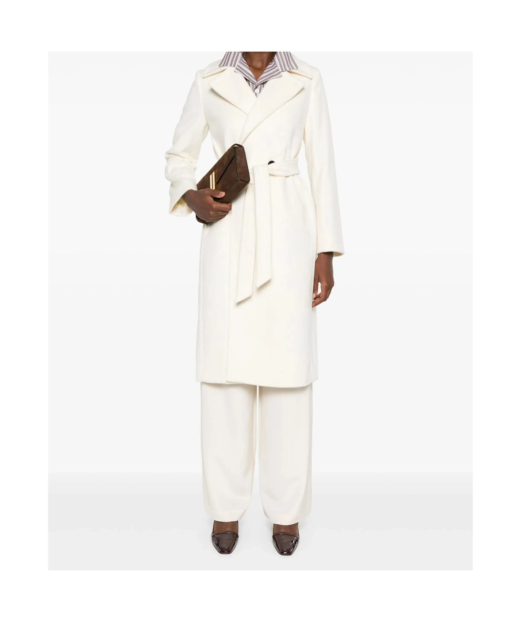 Max Mara Long-sleeved Coat In Neutral
