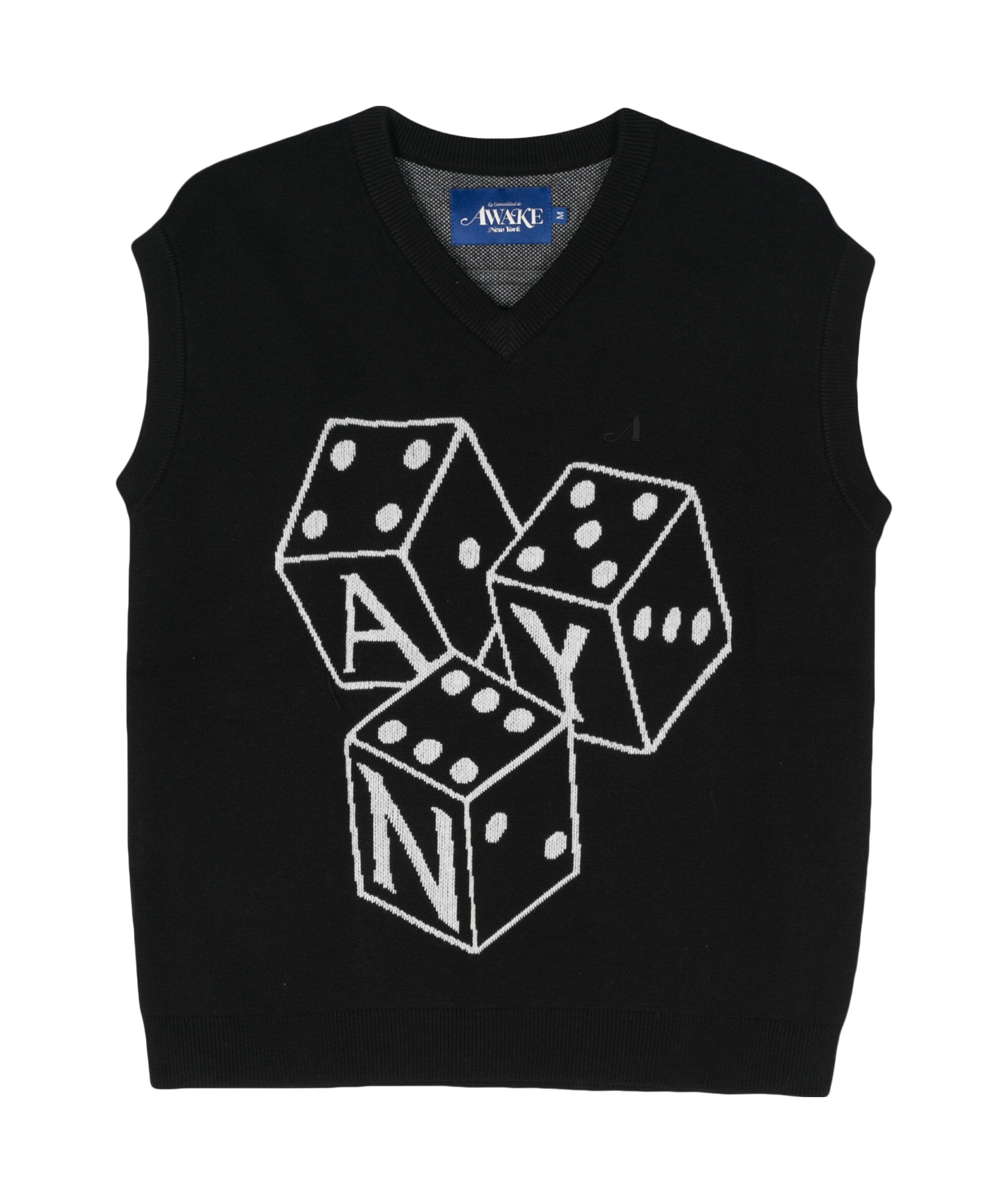 Awake Dice Logo-jacquard Vest In Black
