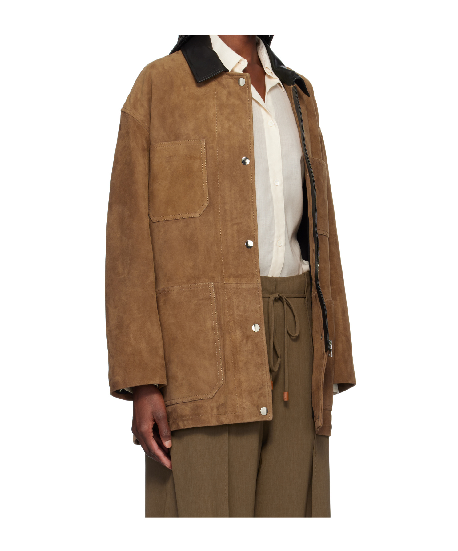 Nour Hammour Bam Zip-up Leather Jacket In Brown