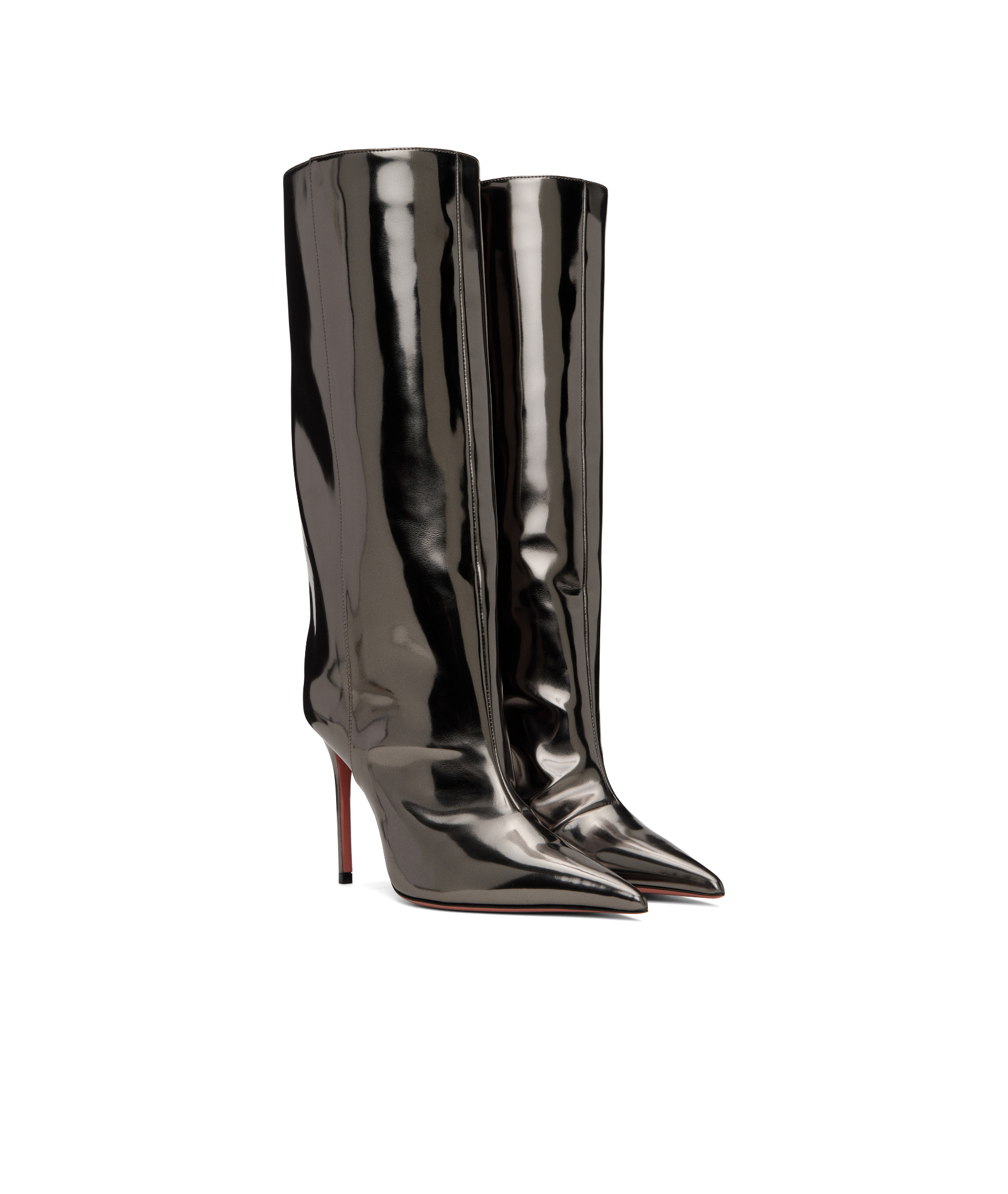 Amina Muaddi Pointed Short Boots In Black
