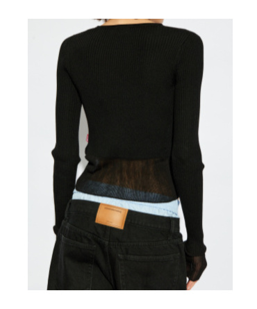 Diesel M-sleshs Knitted Top In Black